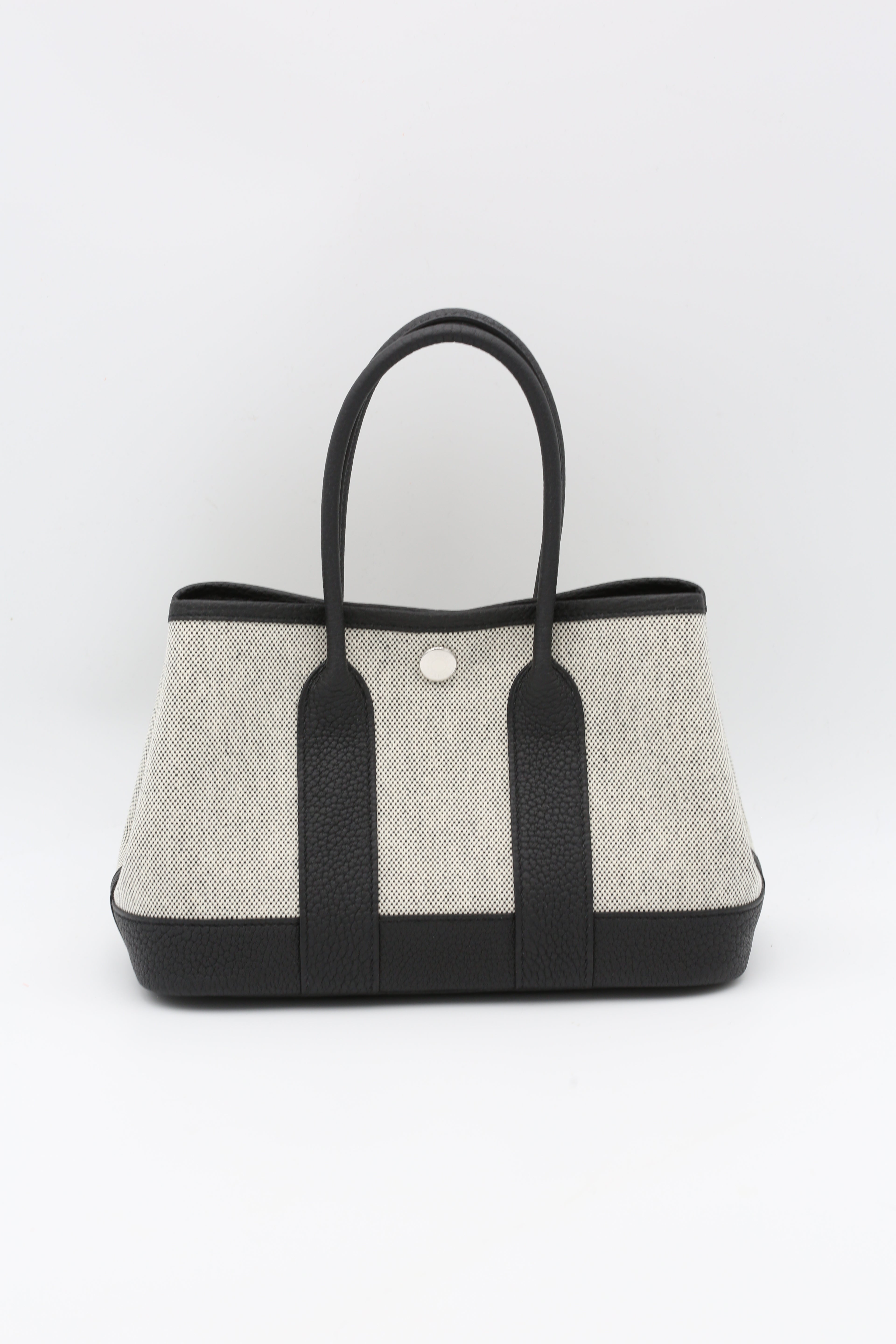 HERMÈS MINI GARDEN PARTY BLACK CANVAS G STAMP