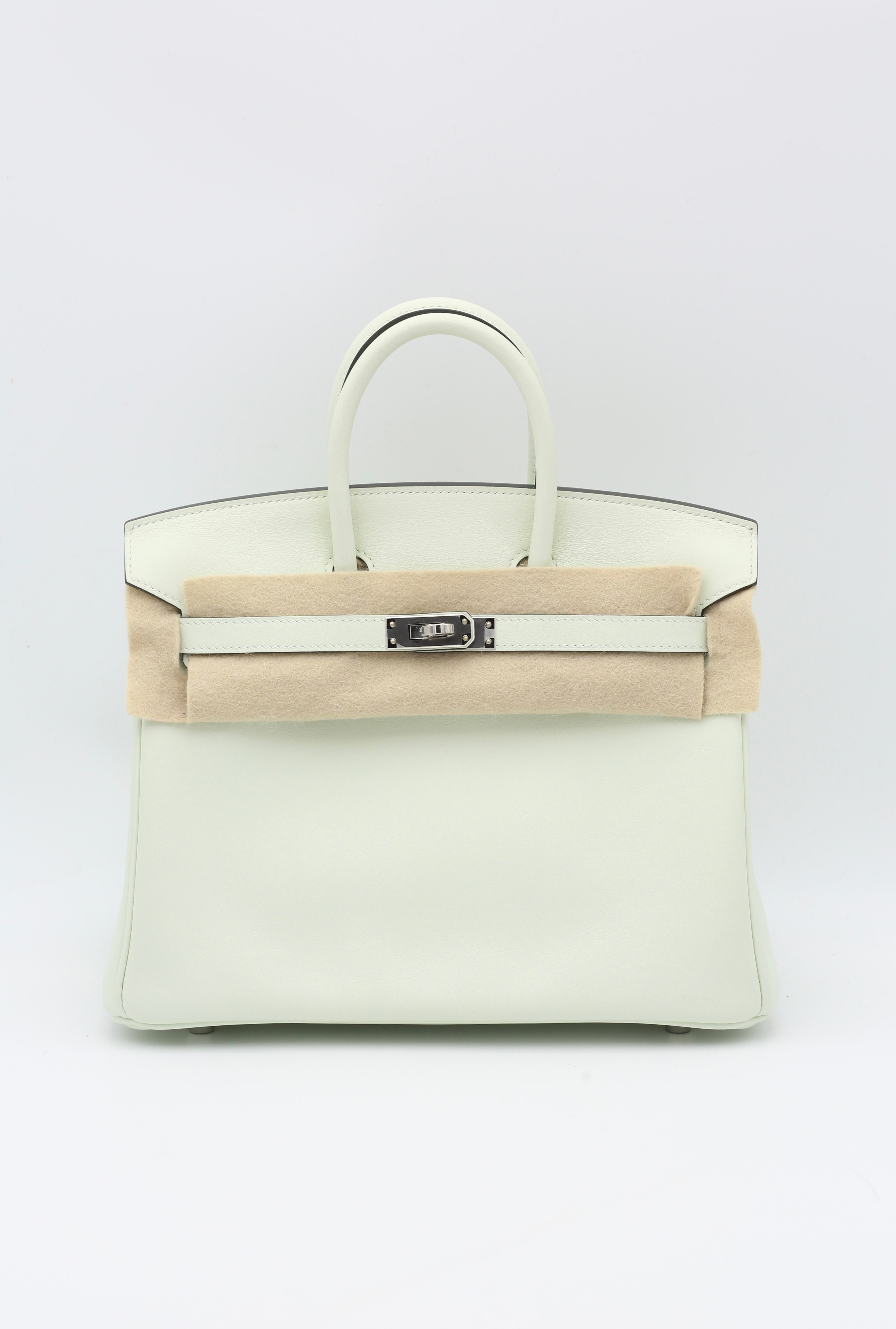 HERMÈS BIRKIN25 VERT FIZZ SILVER SWIFT B STAMP