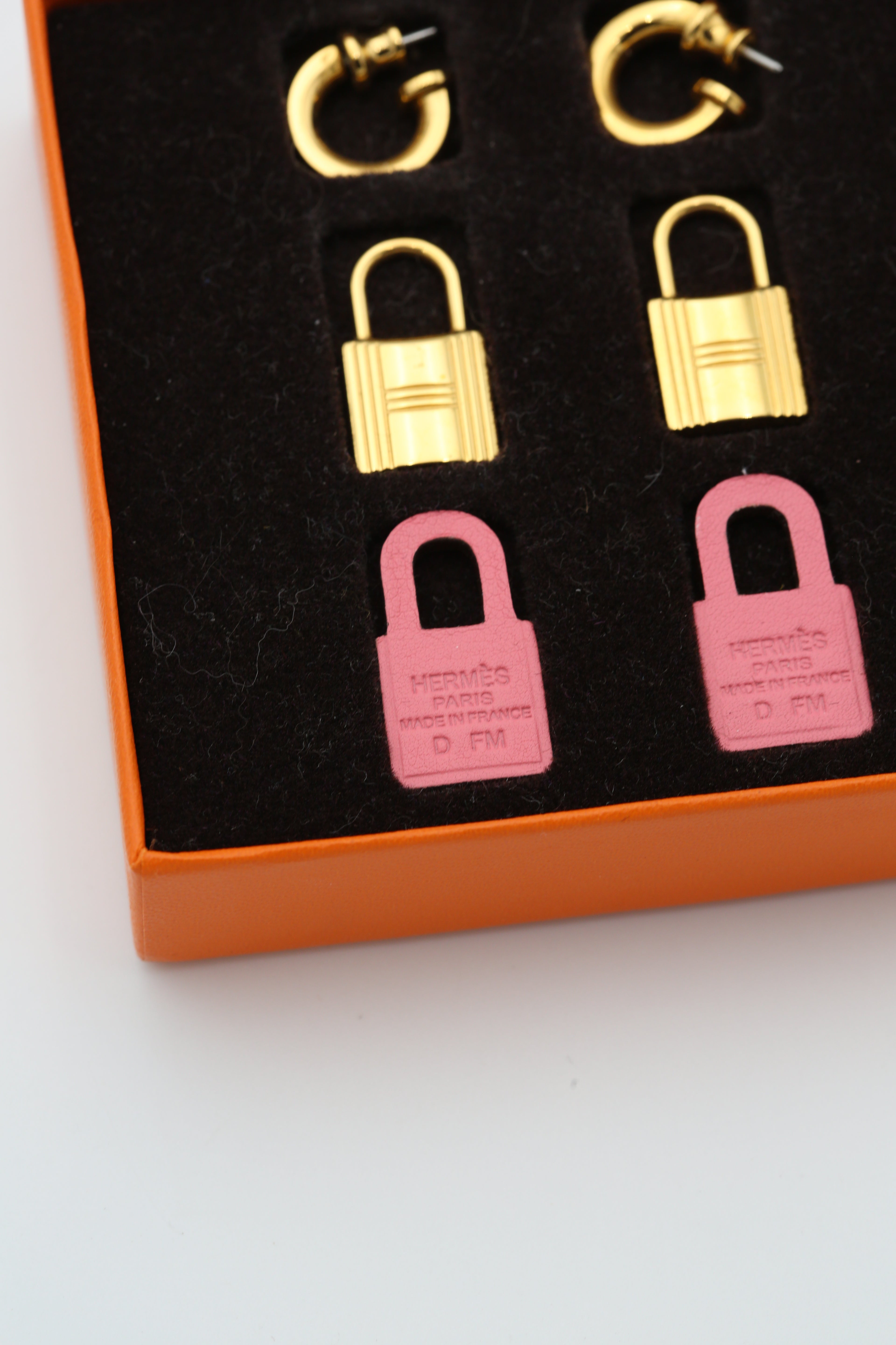 HERMÈS EARRINGS SET GOLD/ROSE
