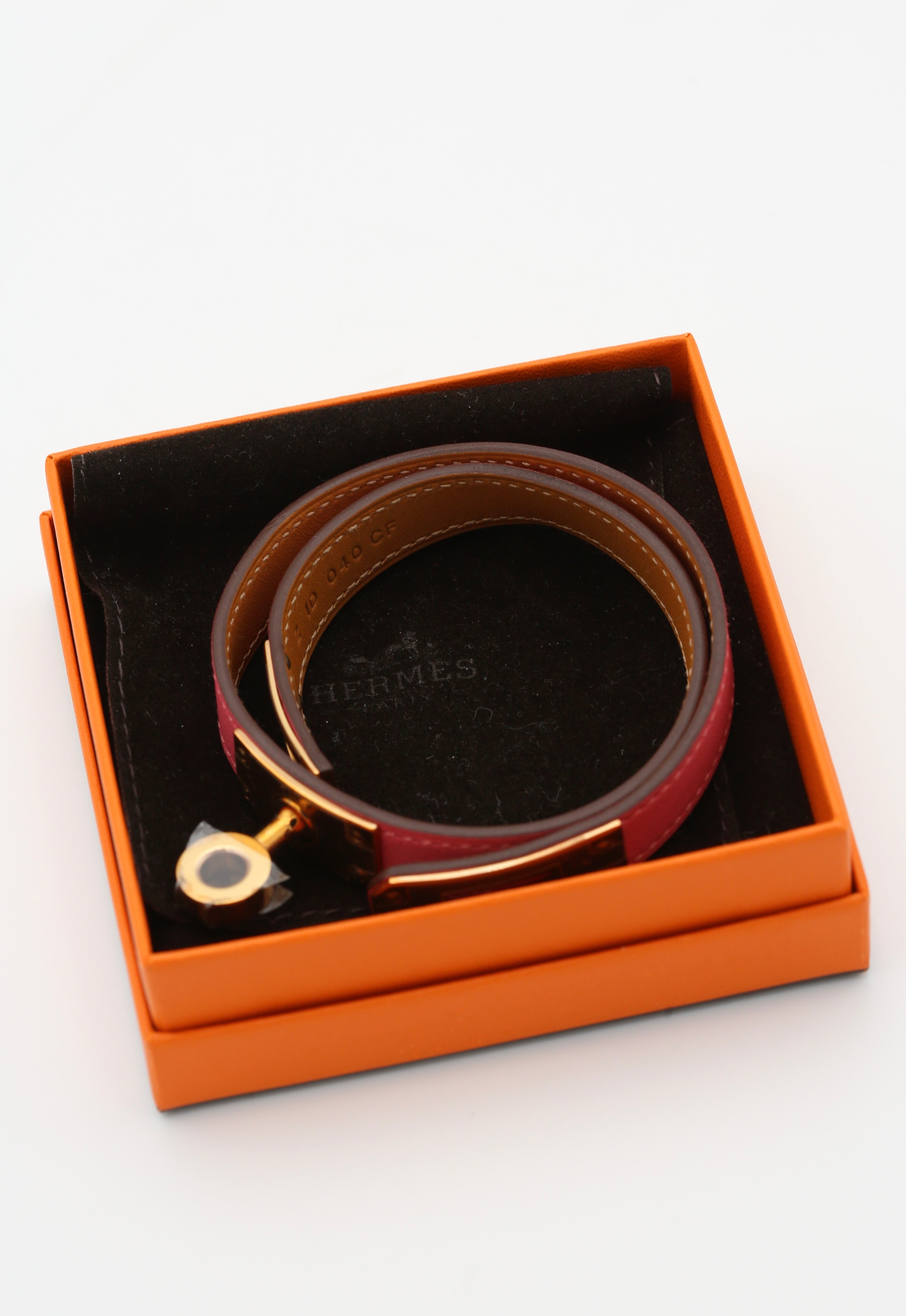 HERMÈS MINI KELLY DOUBLE TOUR BRACELET ROSE GOLD
