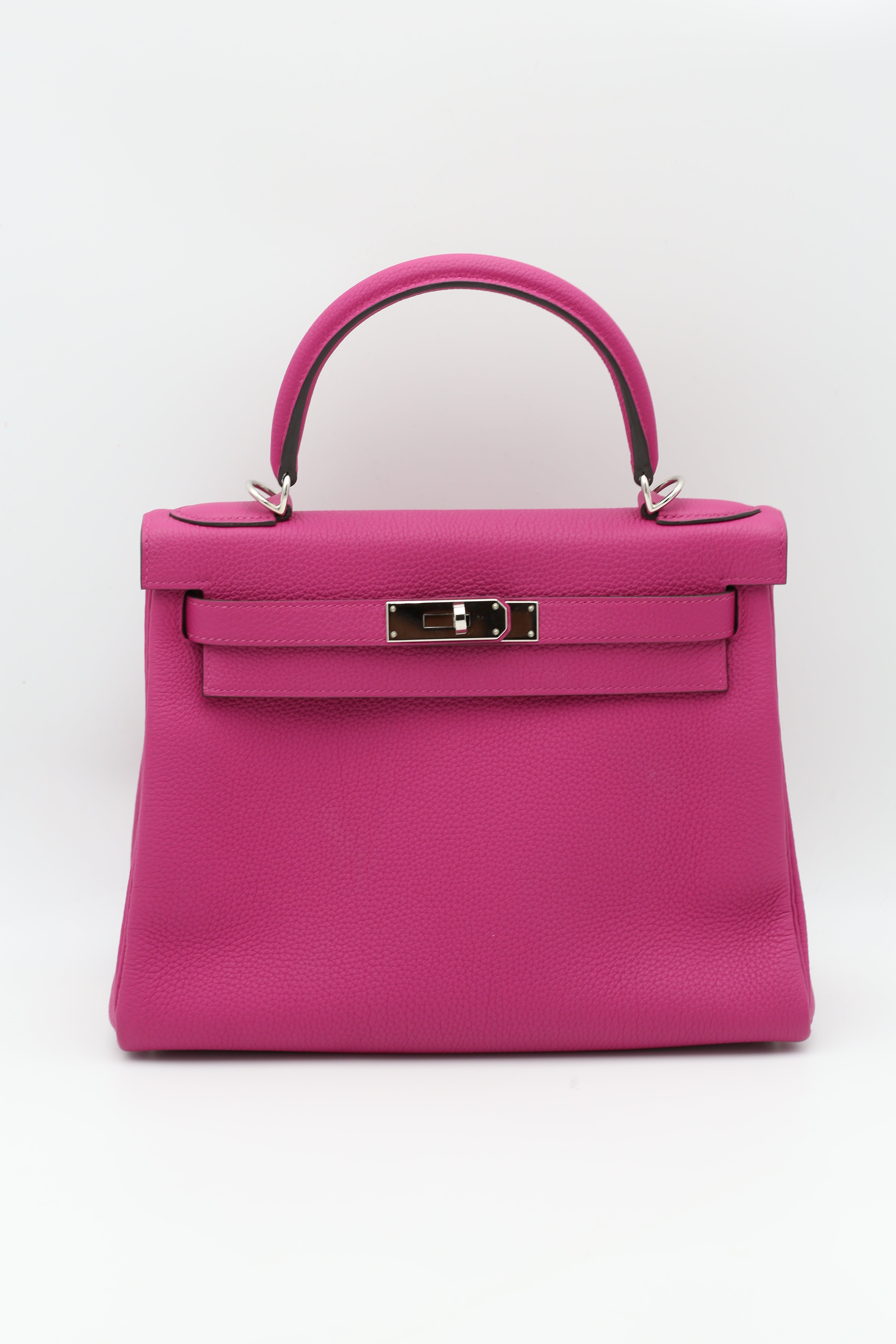 HERMÈS KELLY28 MAGNOLIA EVERCOLOR SILVER HARDWARE D STAMP