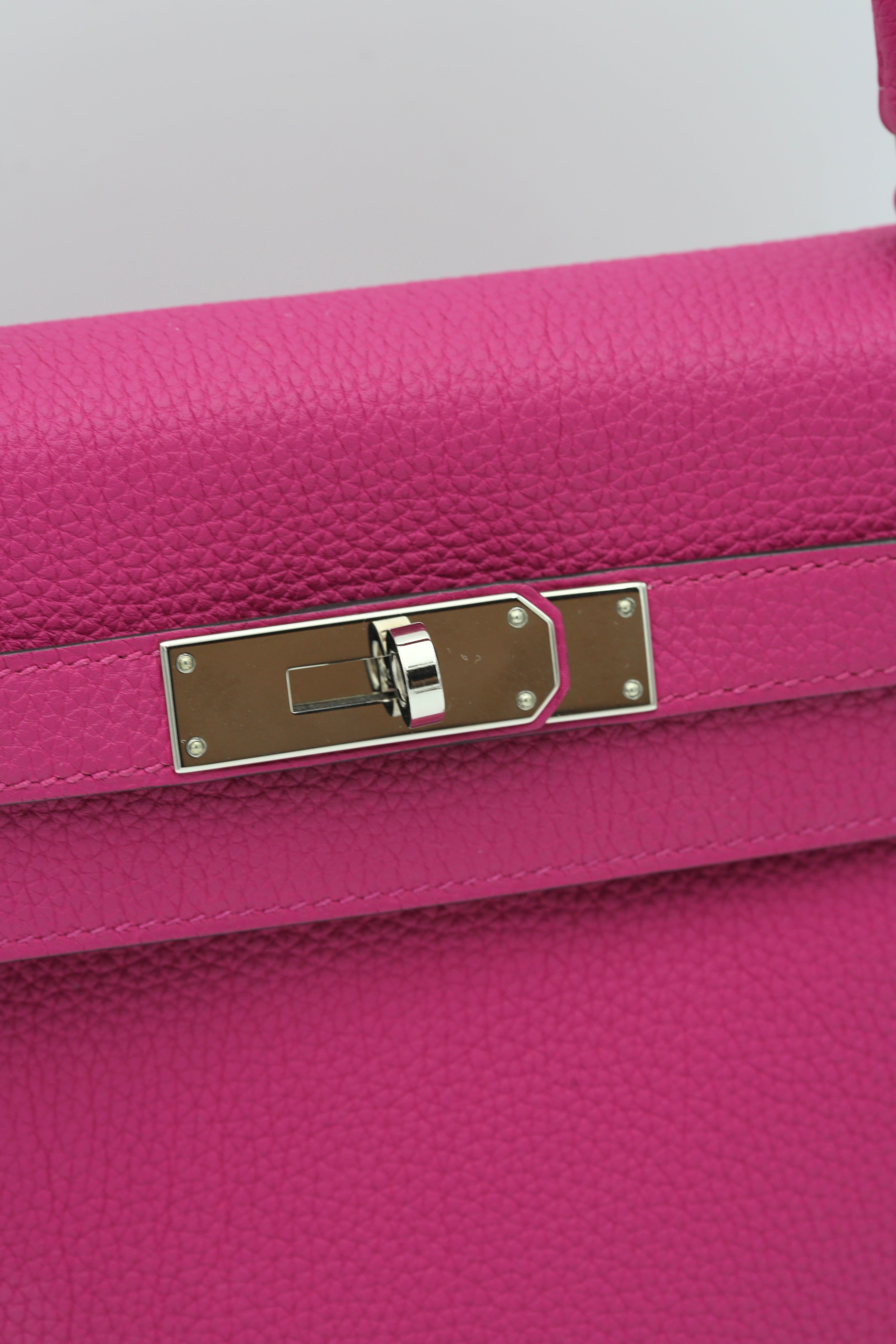 HERMÈS KELLY28 MAGNOLIA EVERCOLOR SILVER HARDWARE D STAMP