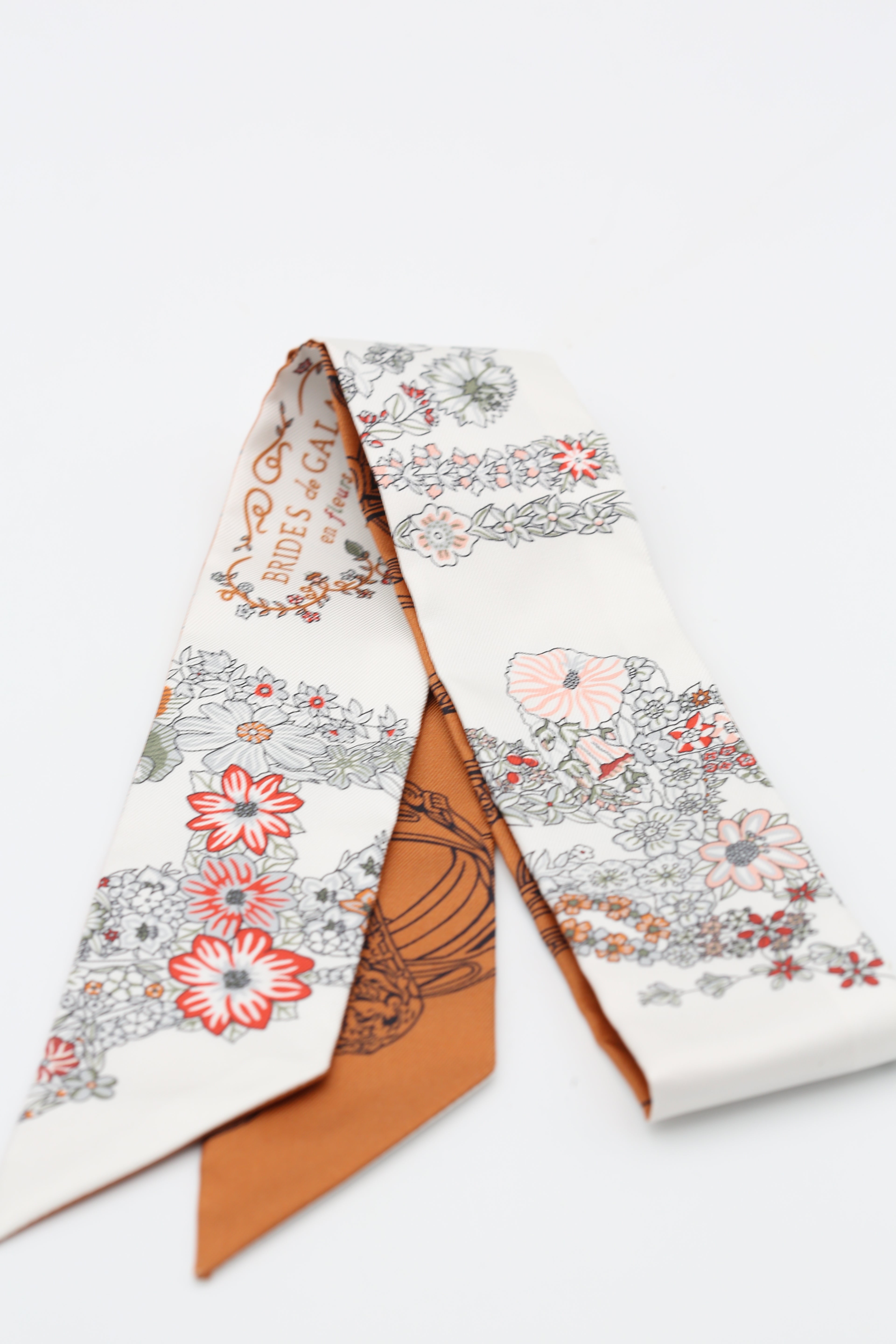 HERMÈS TWILLY BRIDES DE GALA EN FLE HG/BLANC/GRIS/CUIR