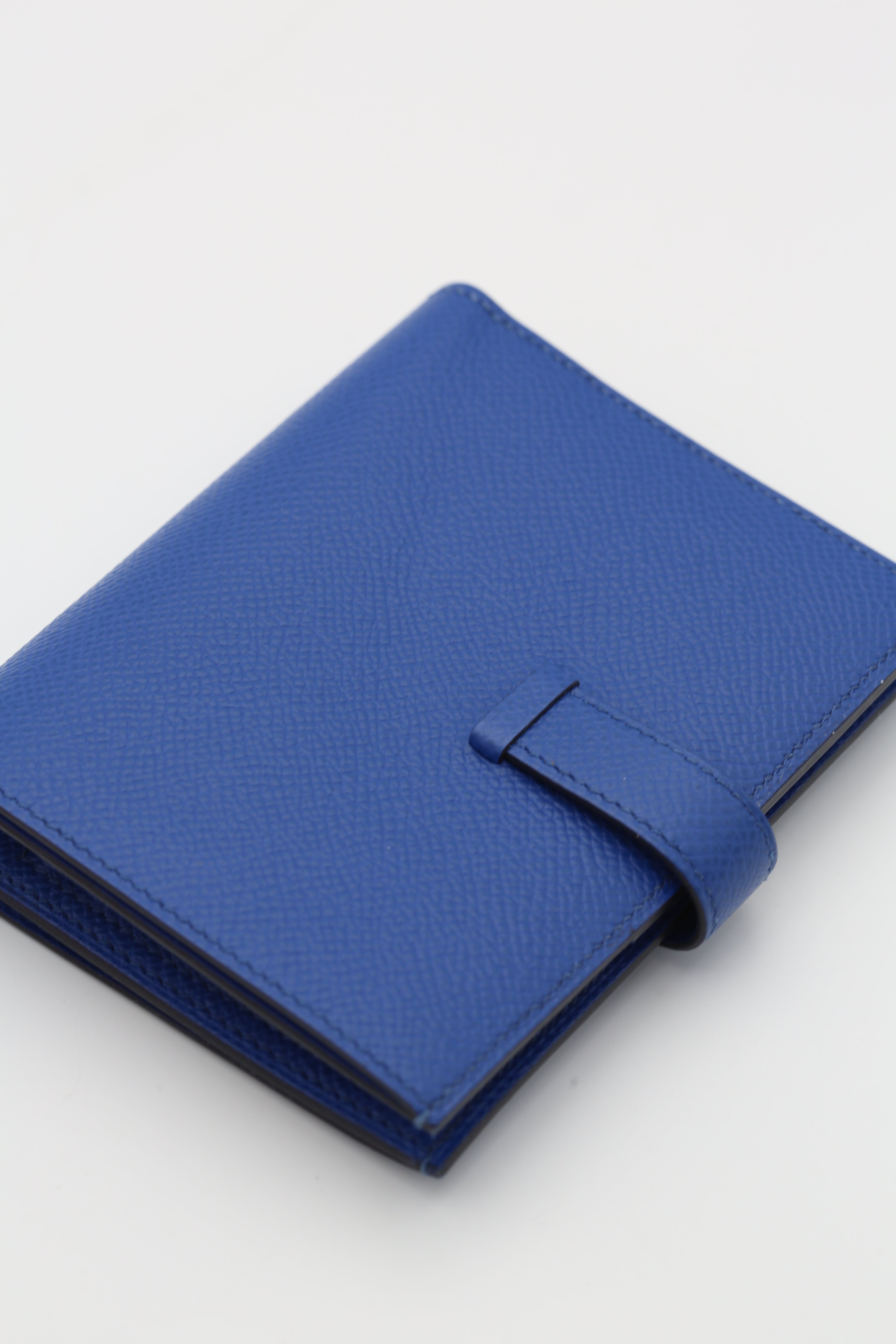 HERMÈS BEARN COMPACT WALLET BLEU