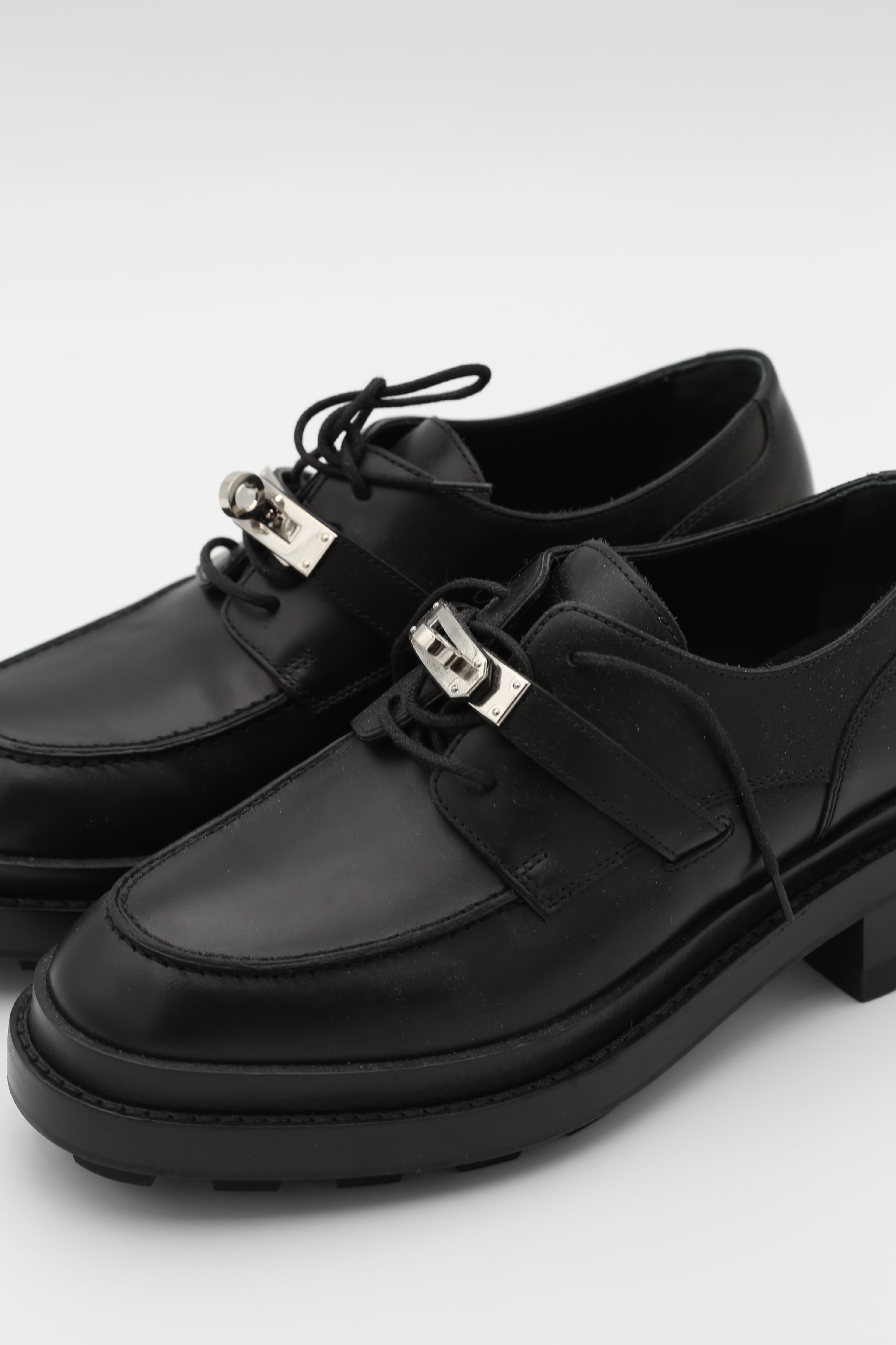 HERMÈS KELLY LOAFER BLACK SIZE 37.5