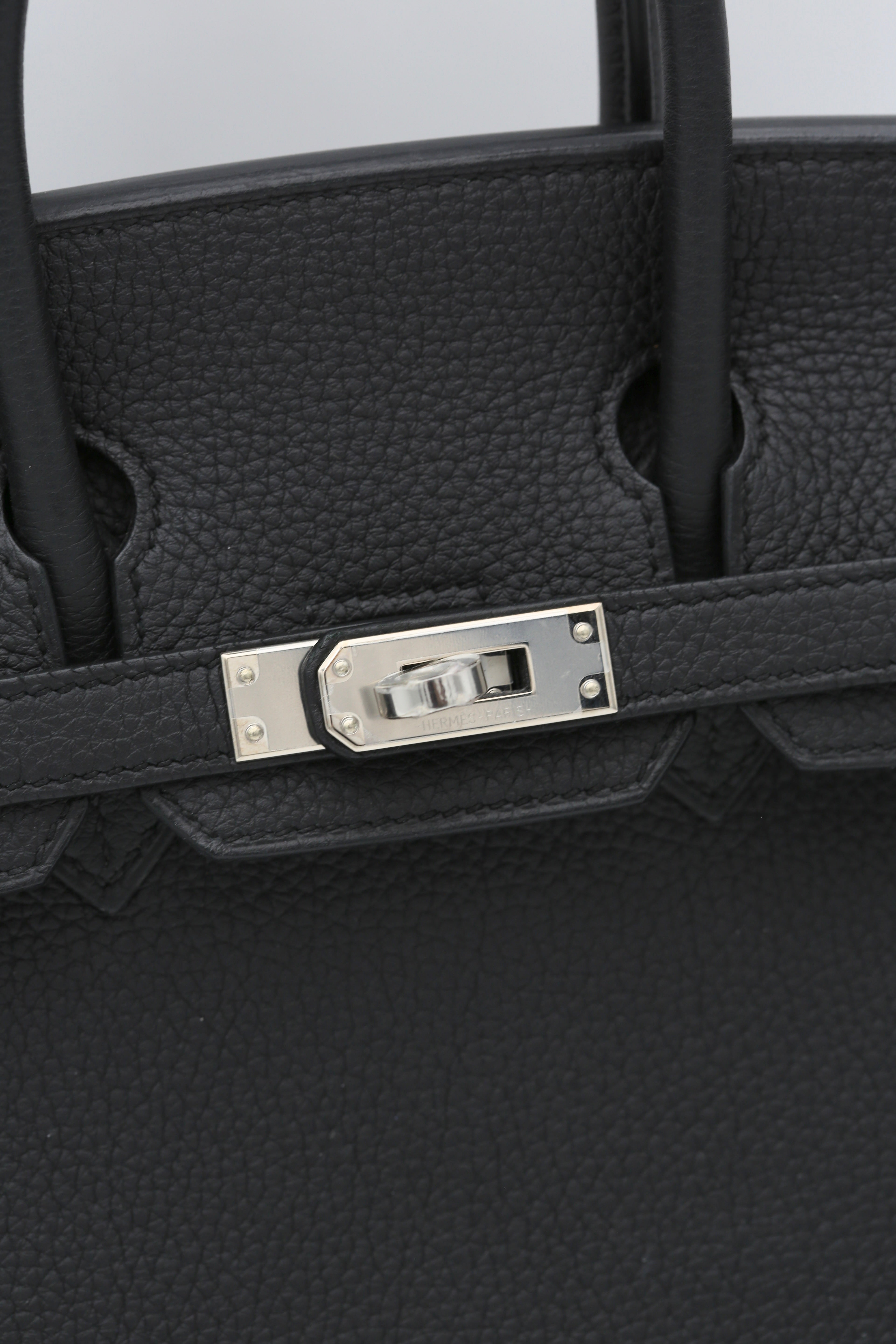 HERMÈS BIRKIN25 BLACK TOGO SILVER HARDWARE W STAMP