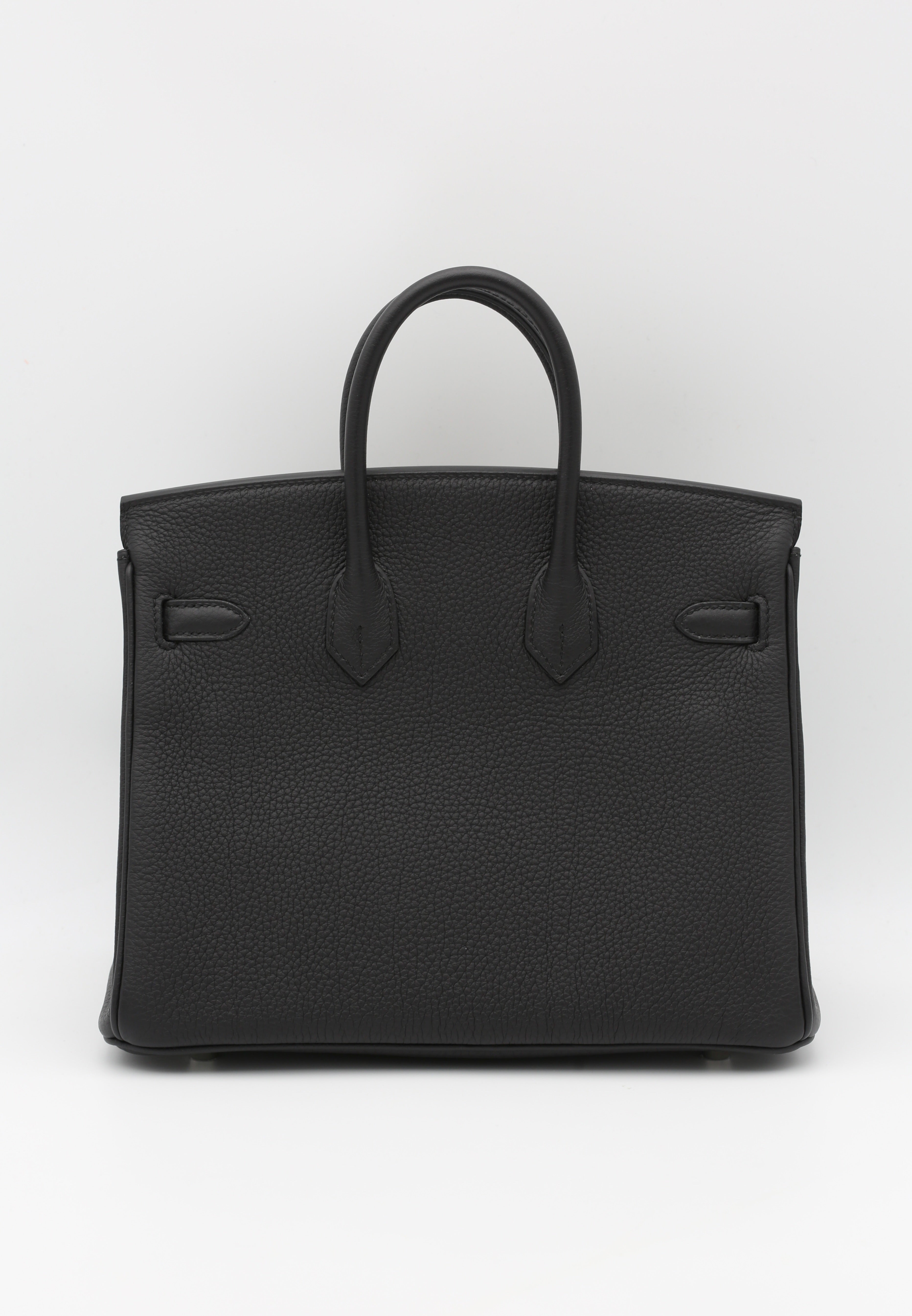 HERMÈS BIRKIN25 BLACK TOGO SILVER HARDWARE W STAMP