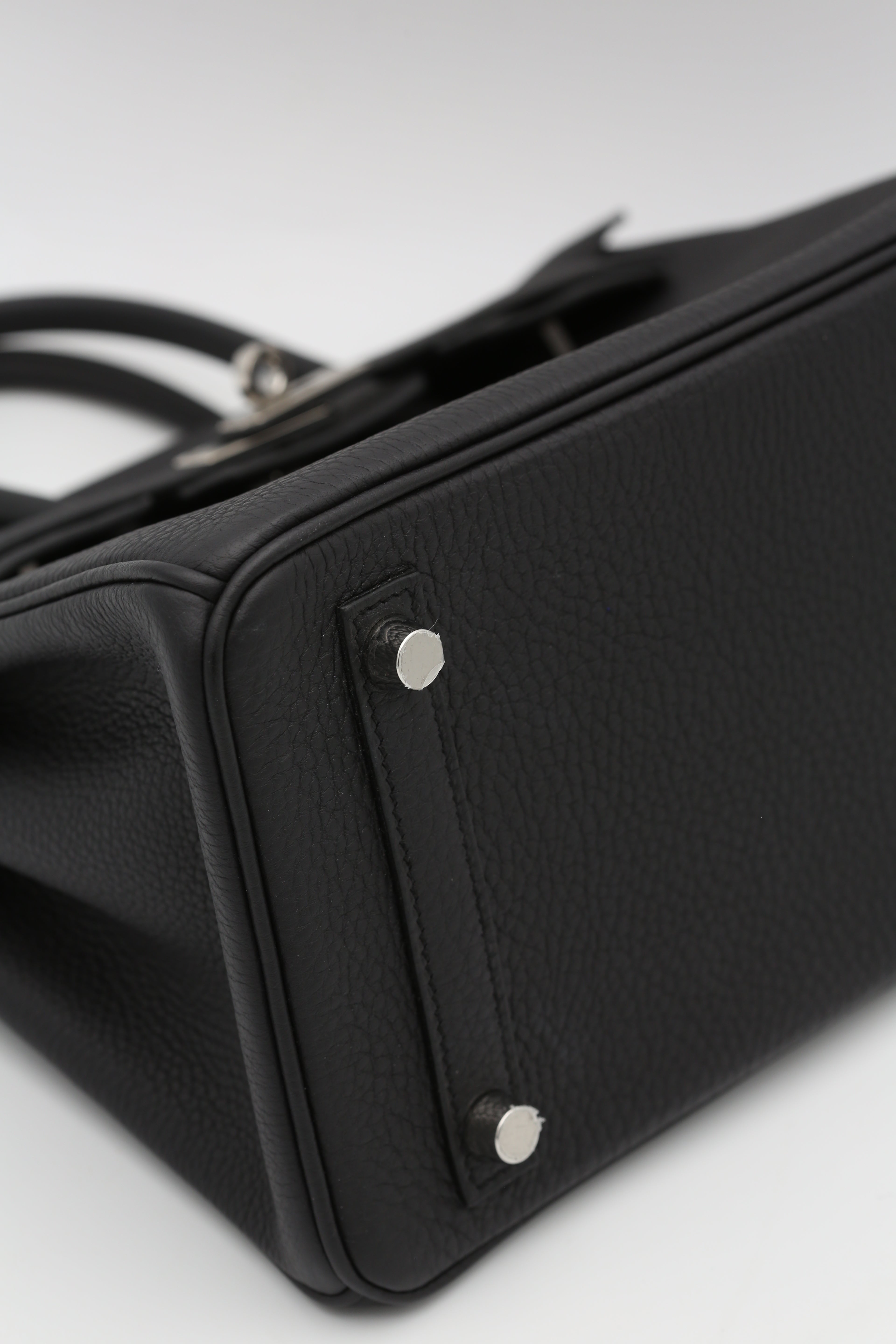HERMÈS BIRKIN25 BLACK TOGO SILVER HARDWARE W STAMP
