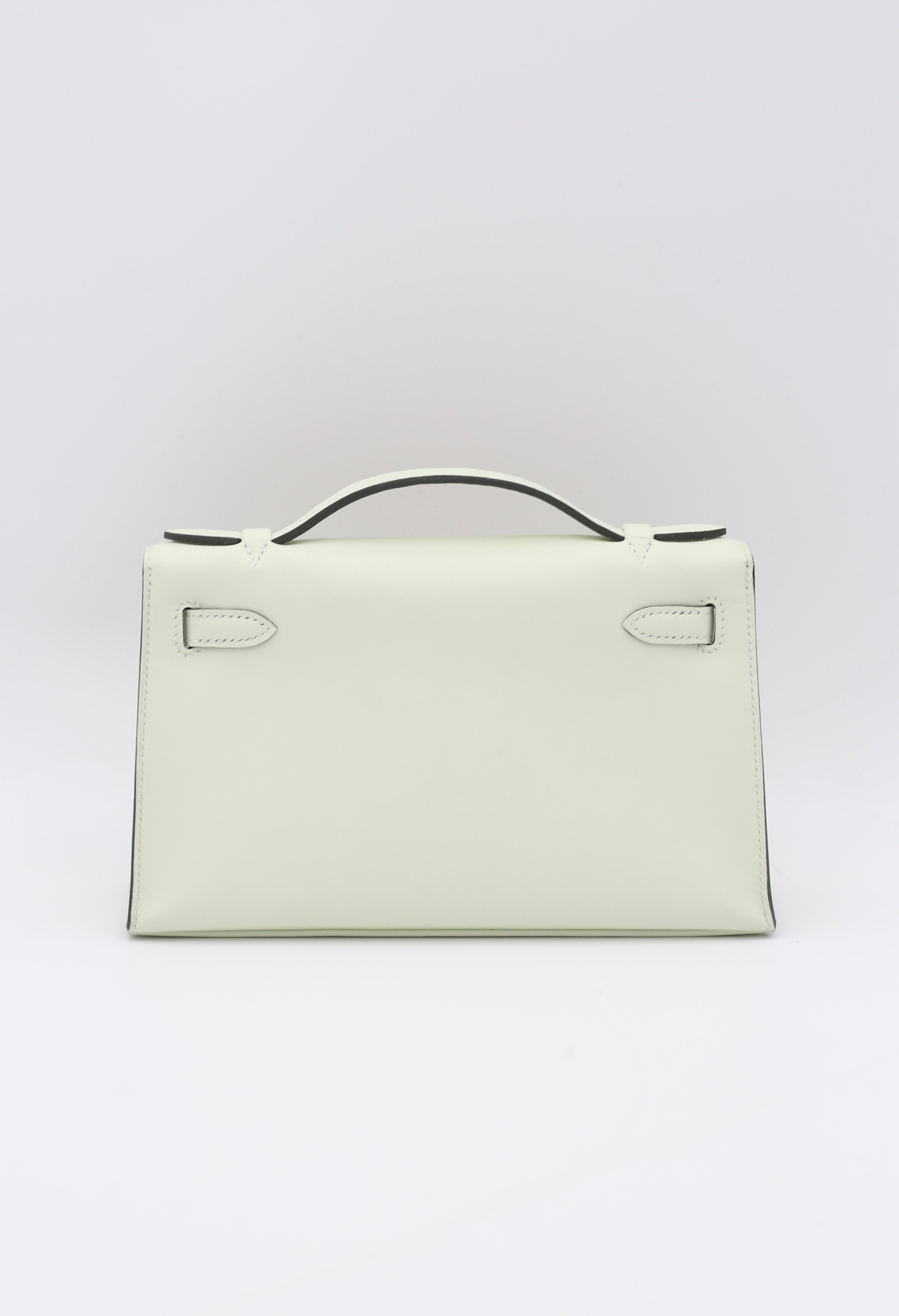 HERMÈS KELLY POCHETTE VERT FIZZ SWIFT B STAMP