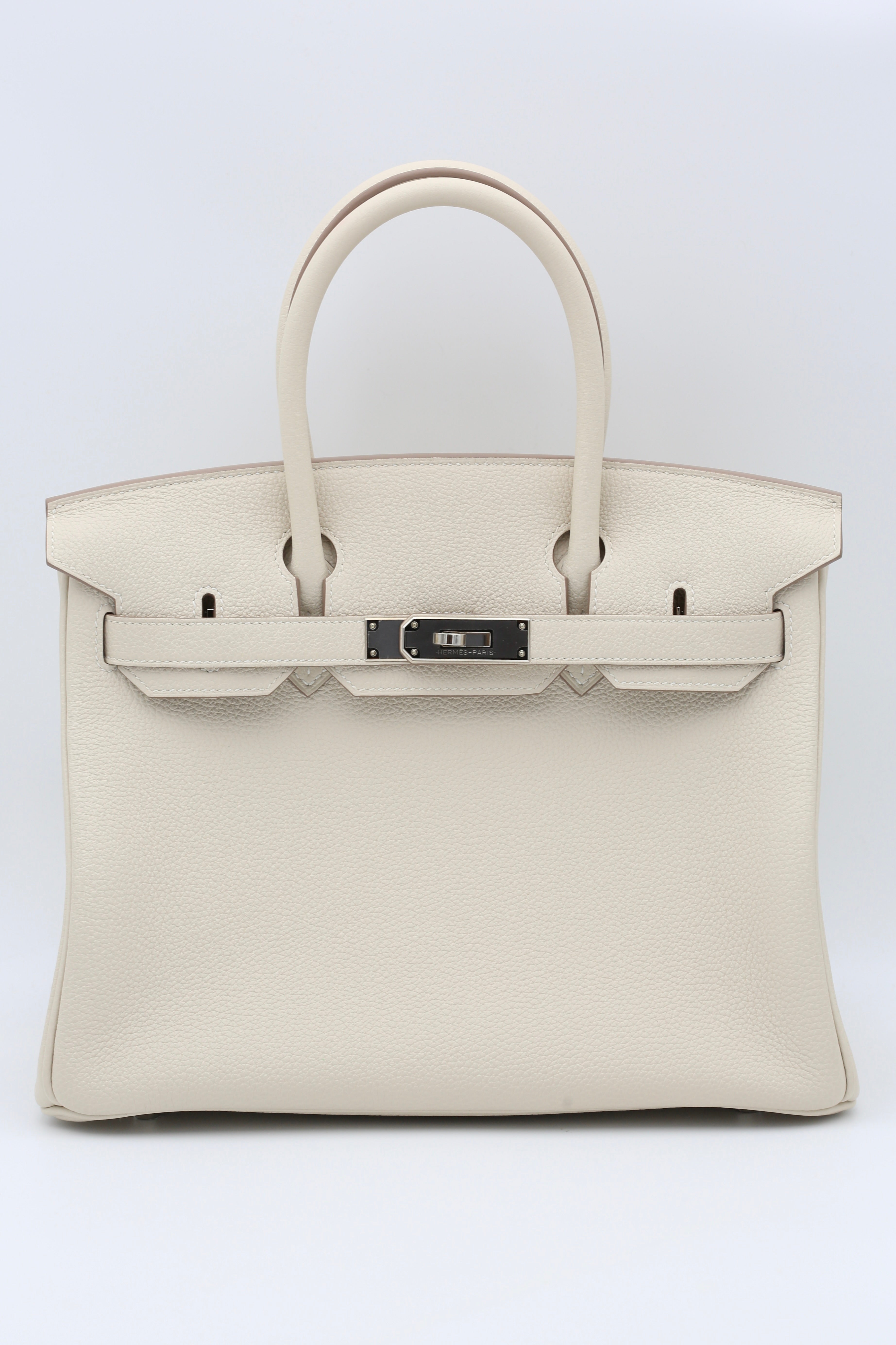 HERMÈS BIRKIN30 CRAIE TOGO SILVER HARDWARE Y STAMP
