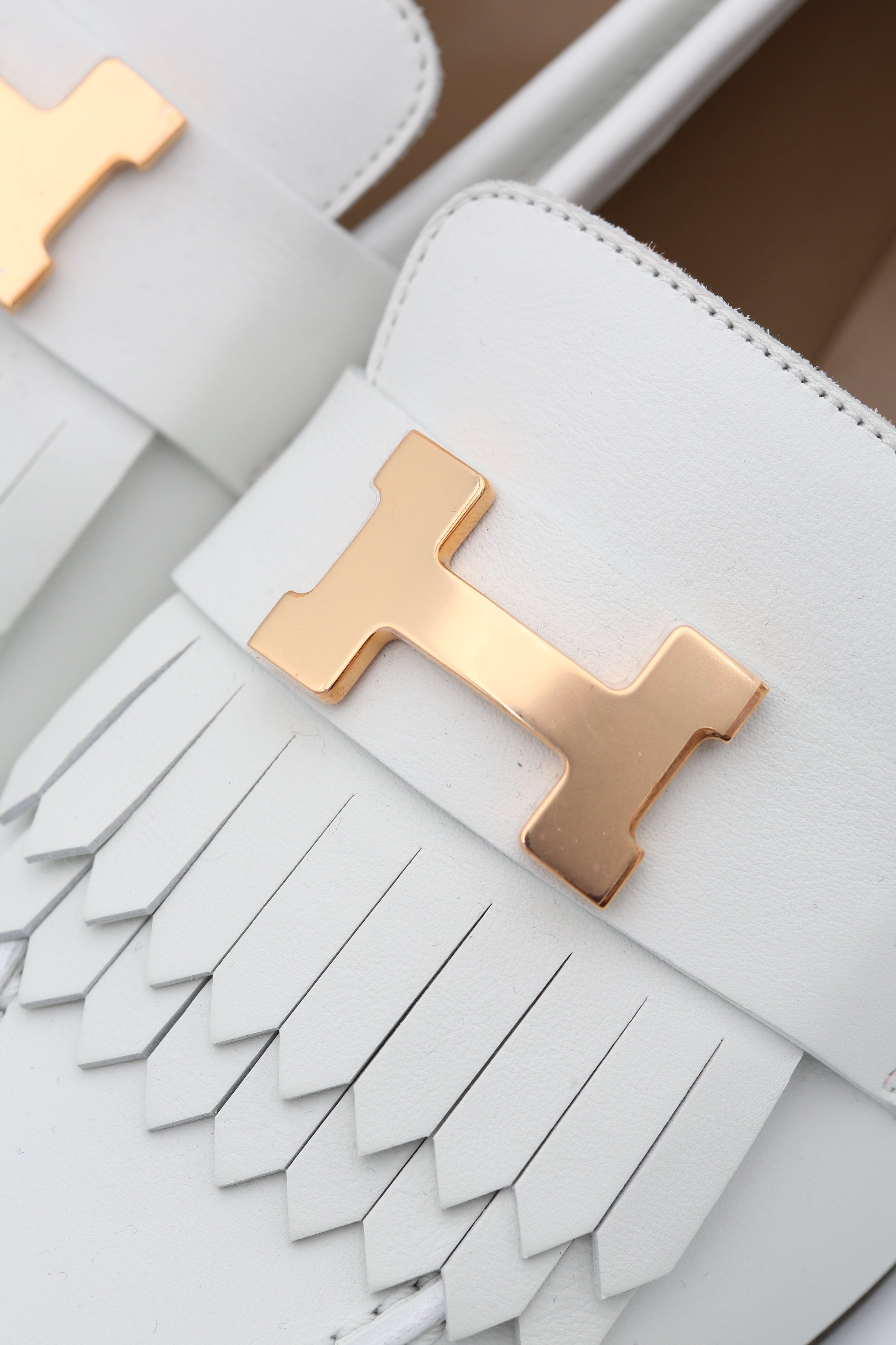 HERMÈS ROYAL LOAFER BLANC GOLD SIZE 37.5