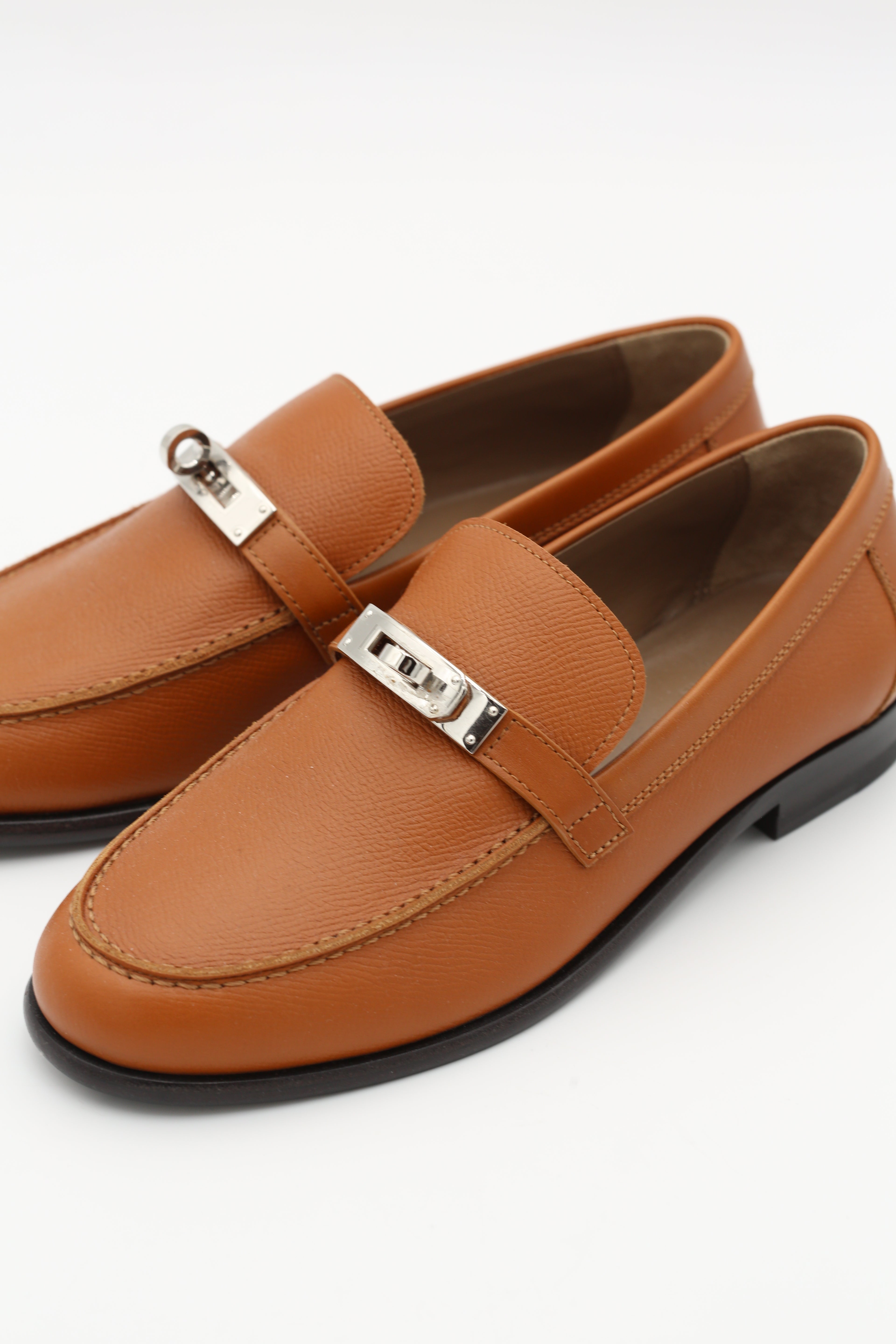 HERMÈS DESTIN LOAFER GOLD SILVER HARDWARE SIZE 36