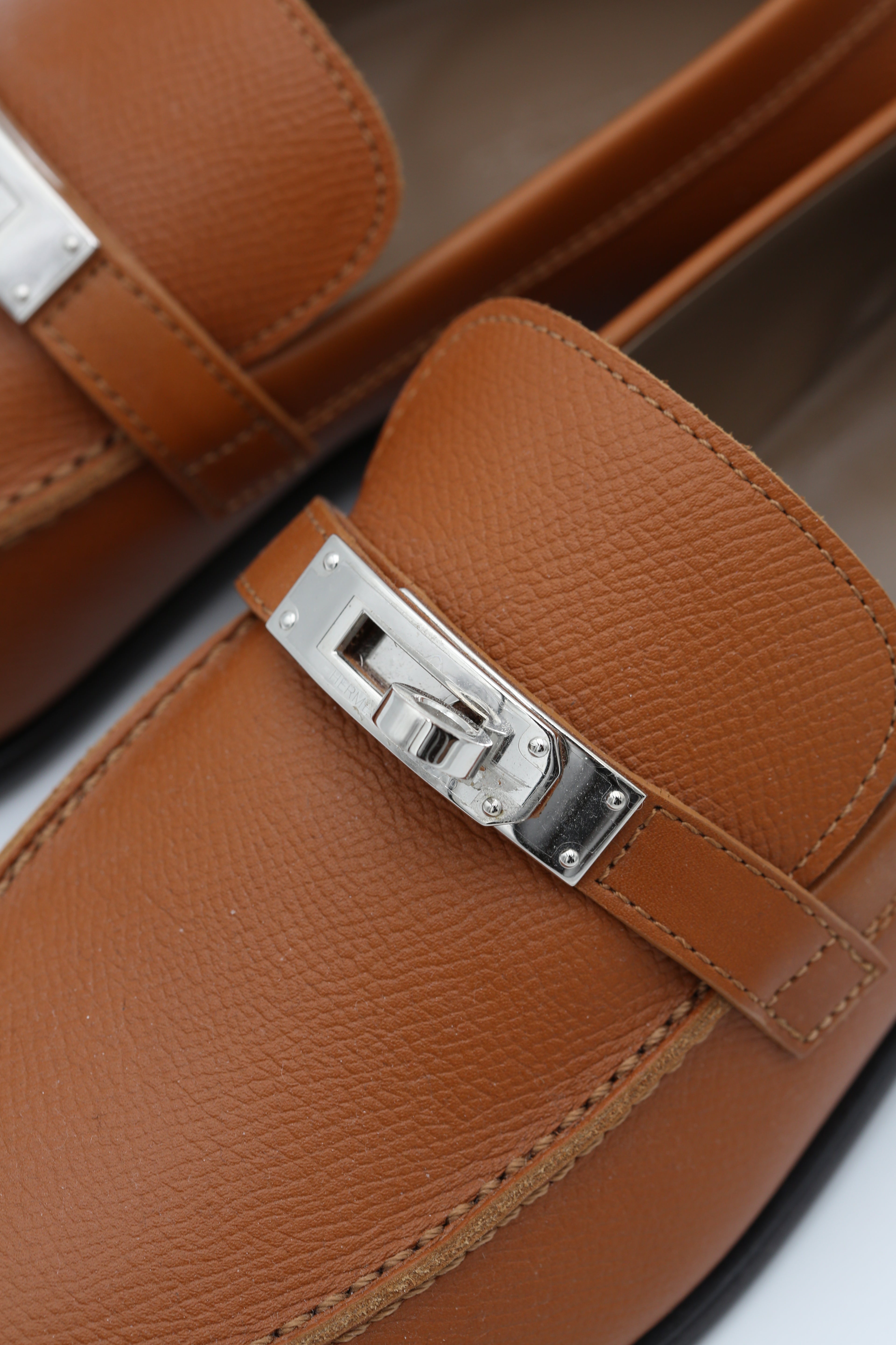 HERMÈS DESTIN LOAFER GOLD SILVER HARDWARE SIZE 36