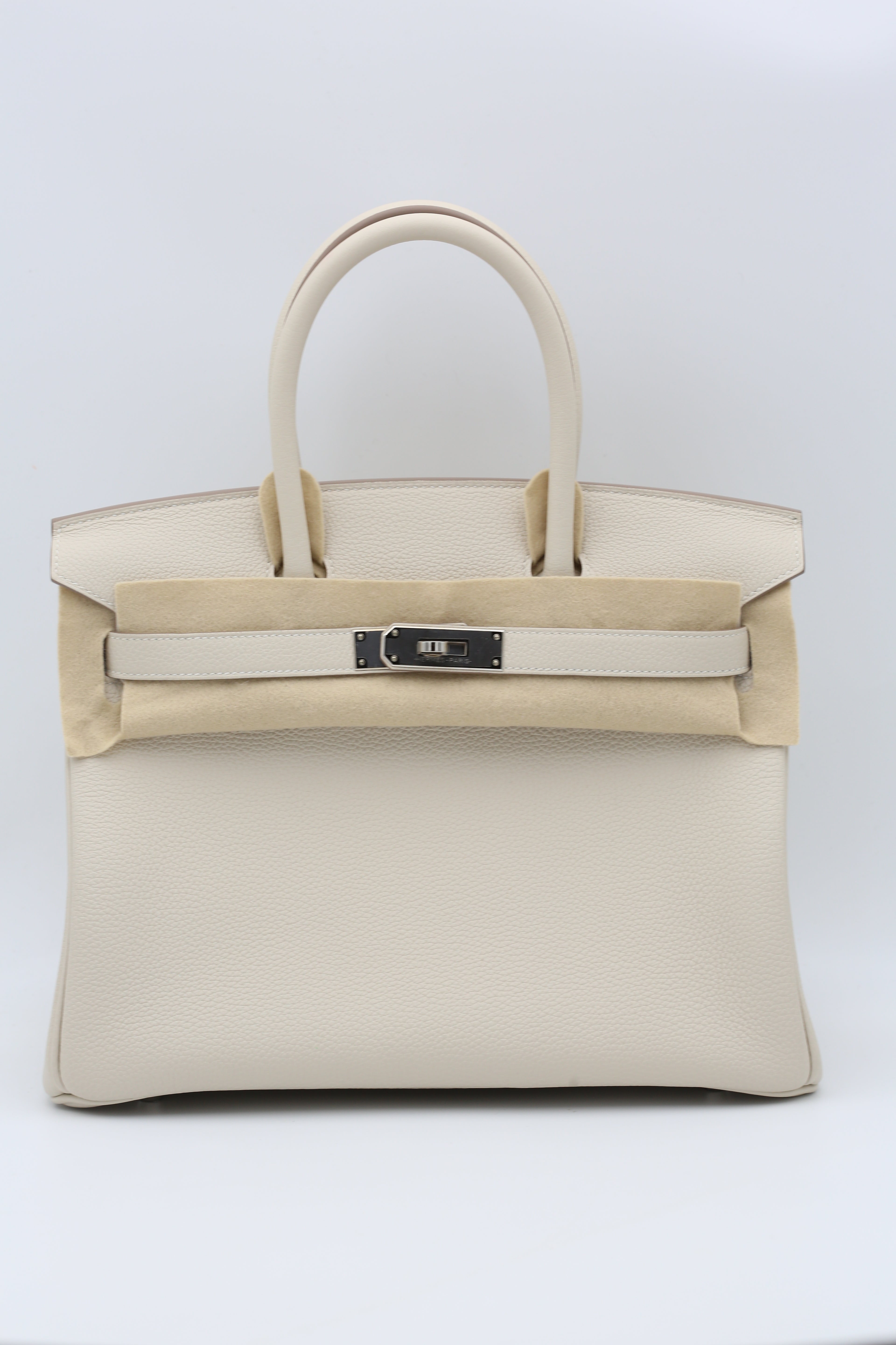HERMÈS BIRKIN30 CRAIE TOGO SILVER HARDWARE Y STAMP