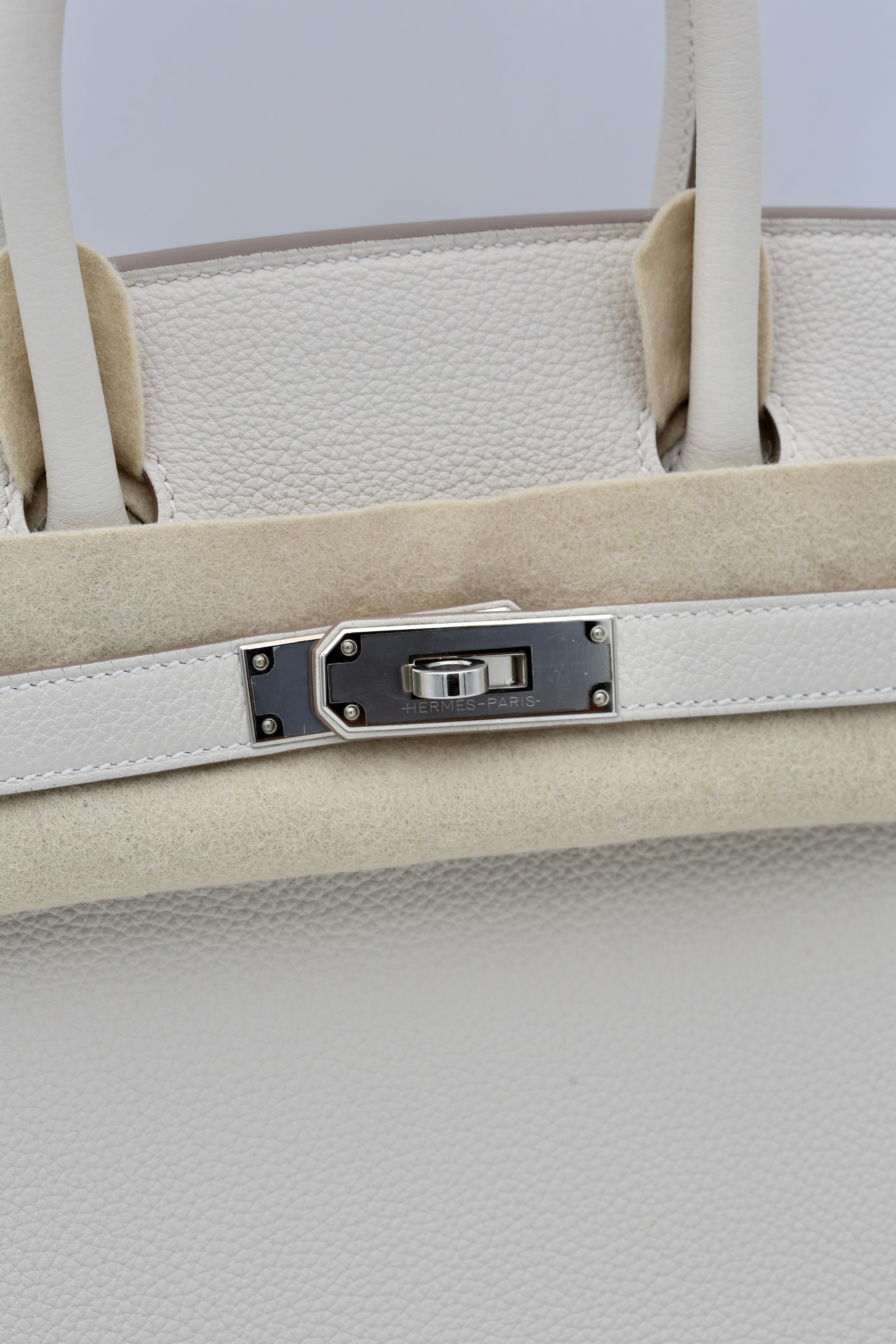 HERMÈS BIRKIN30 CRAIE TOGO SILVER HARDWARE Y STAMP