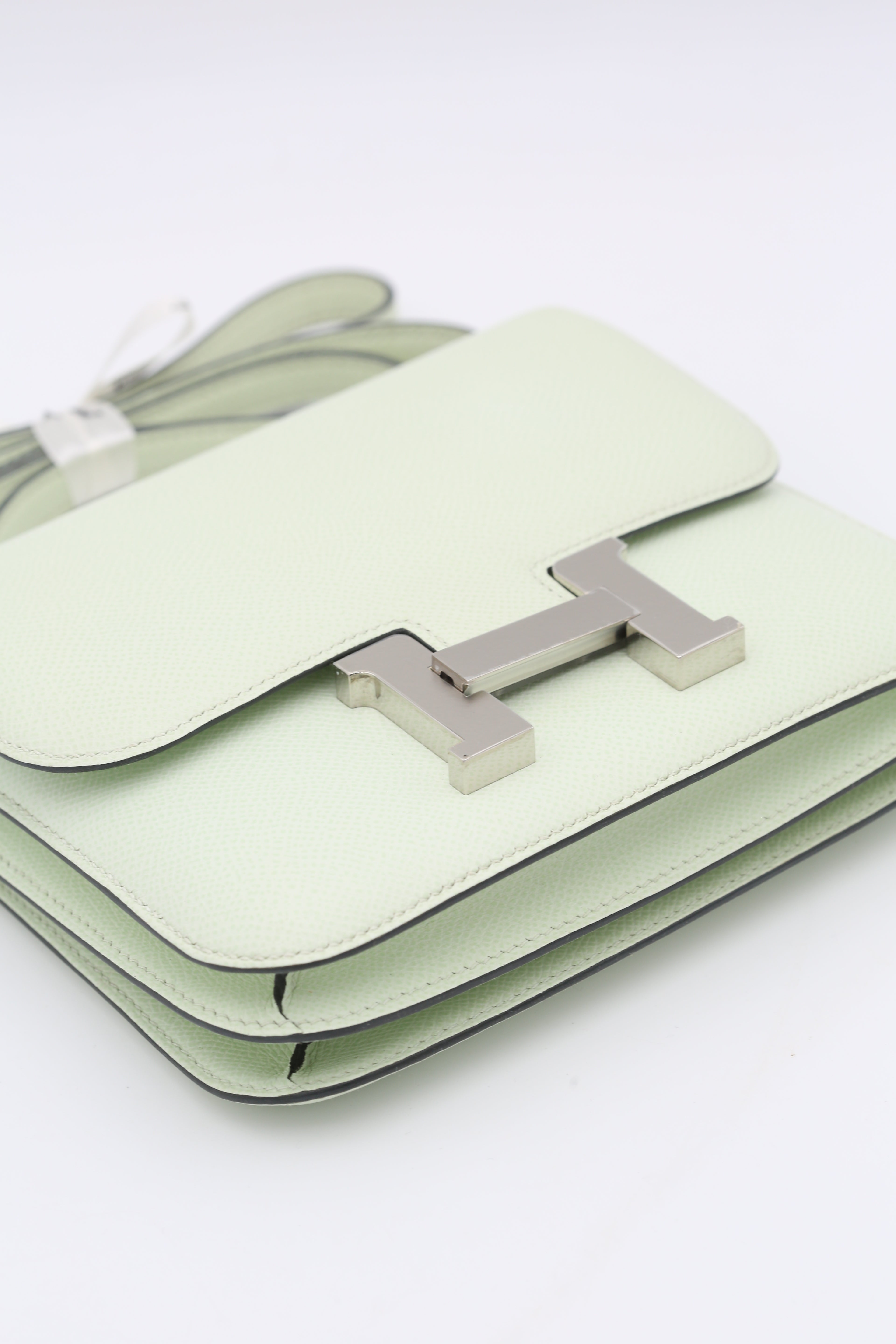HERMÈS CONSTANCE18 VERT FIZZ EPSOM SILVER HARDWARE U STAMP