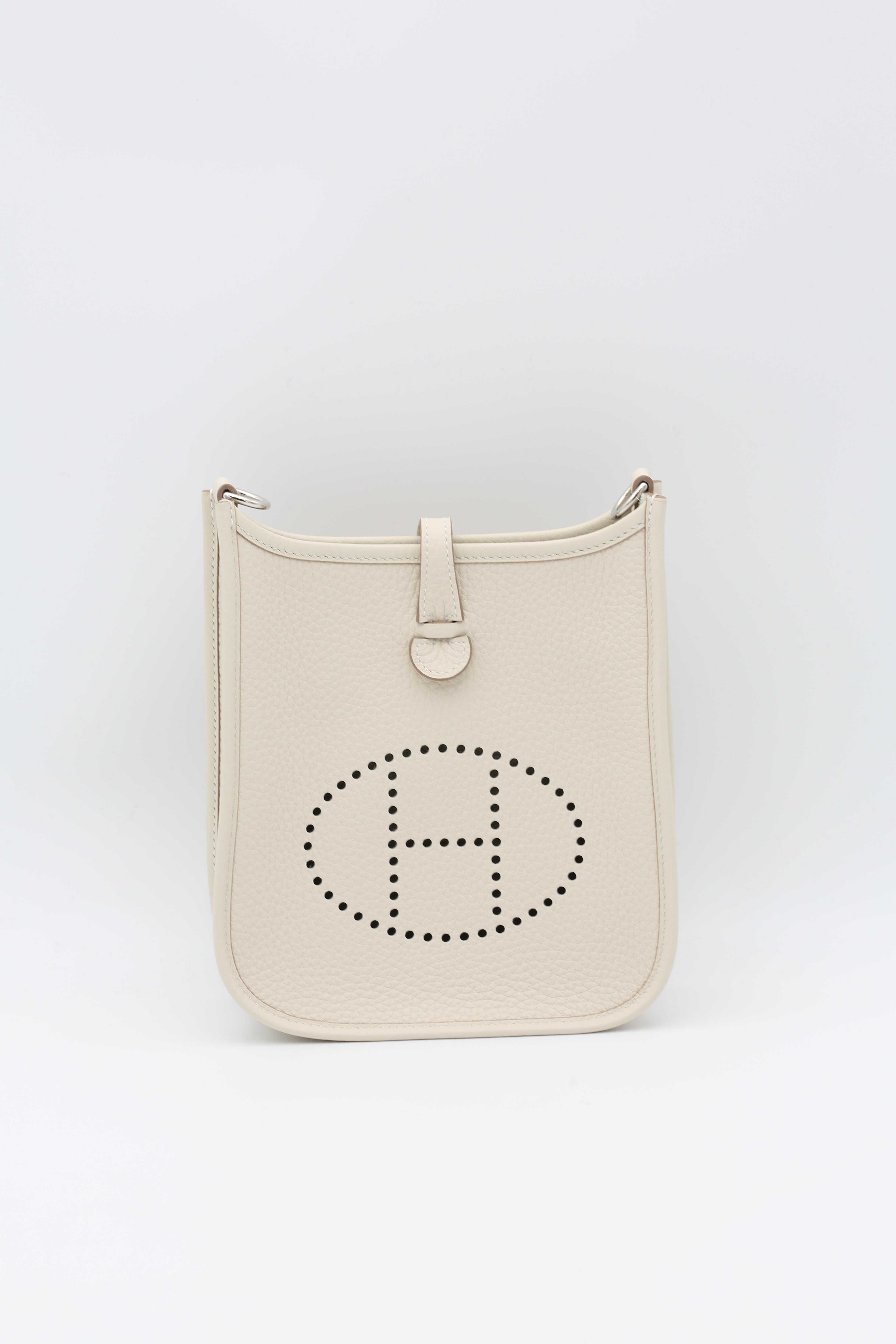 HERMÈS MINI EVELYN CRAIE TC SILVER HARDWARE K STAMP