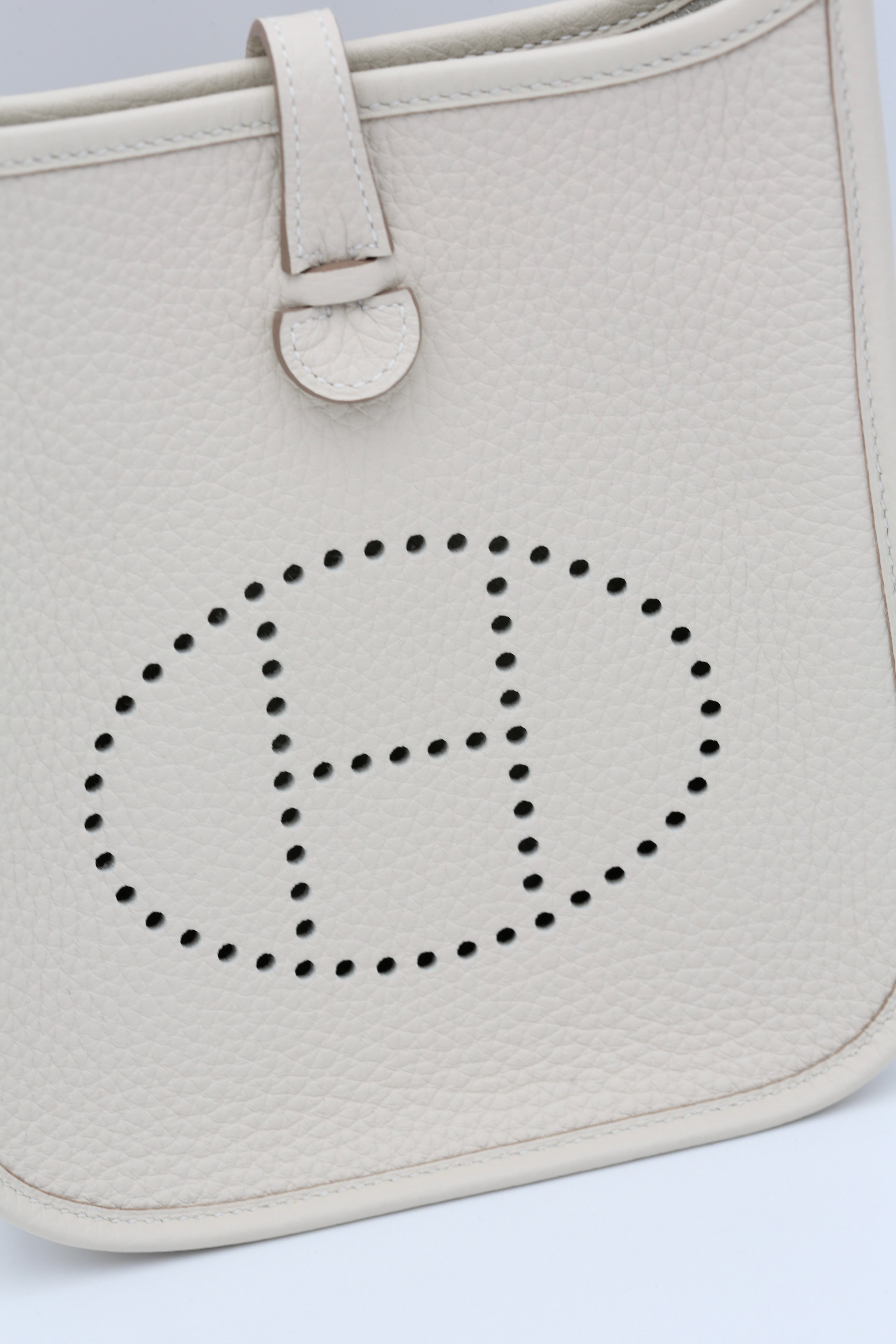 HERMÈS MINI EVELYN CRAIE TC SILVER HARDWARE K STAMP