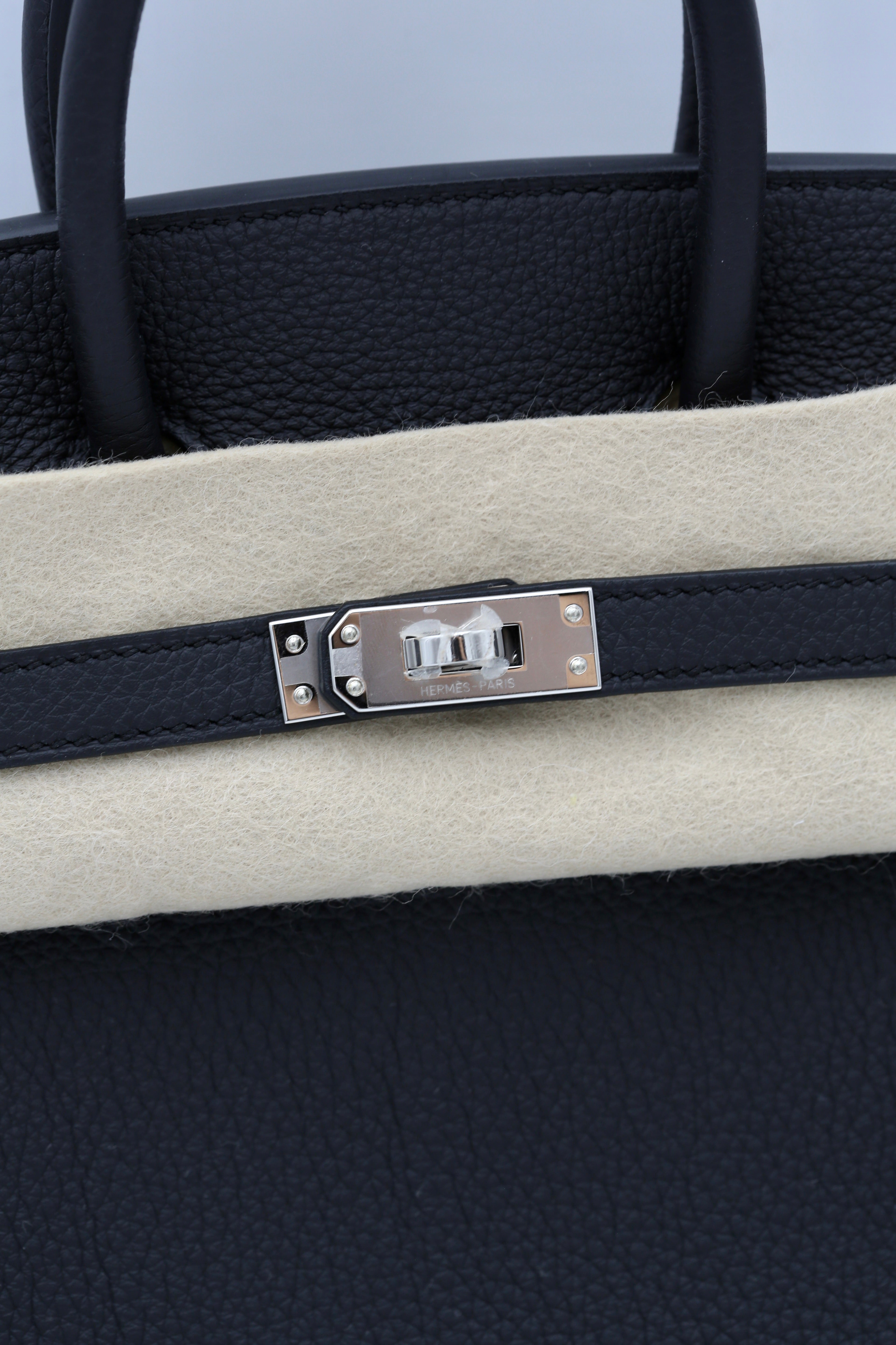 HERMÈS BIRKIN25 BLACK TOGO SILVER HARDWARE G STAMP