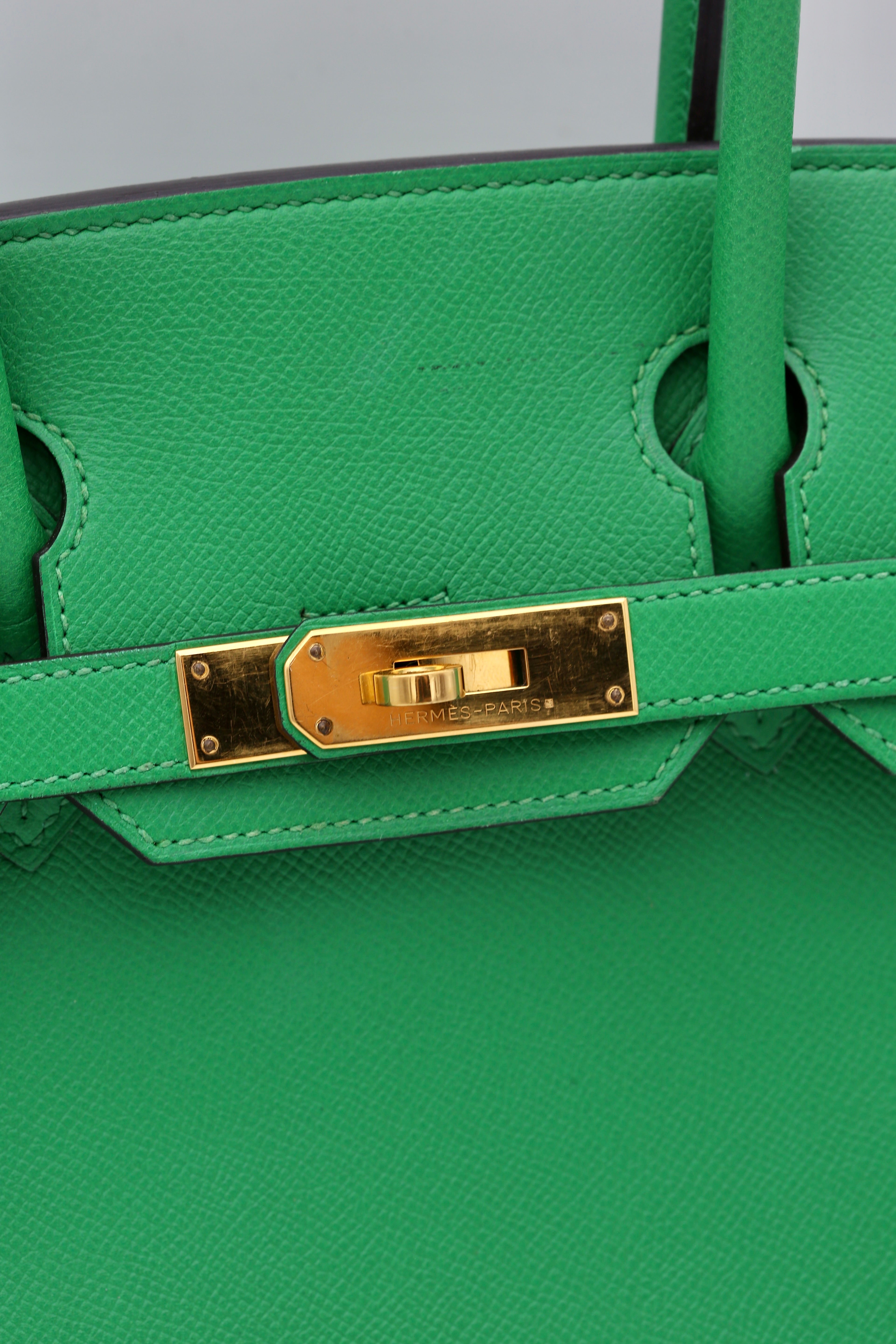 HERMÈS BIRKIN30 BAMBOU EPSOM GOLD HARDWARE SQUARE R STAMP