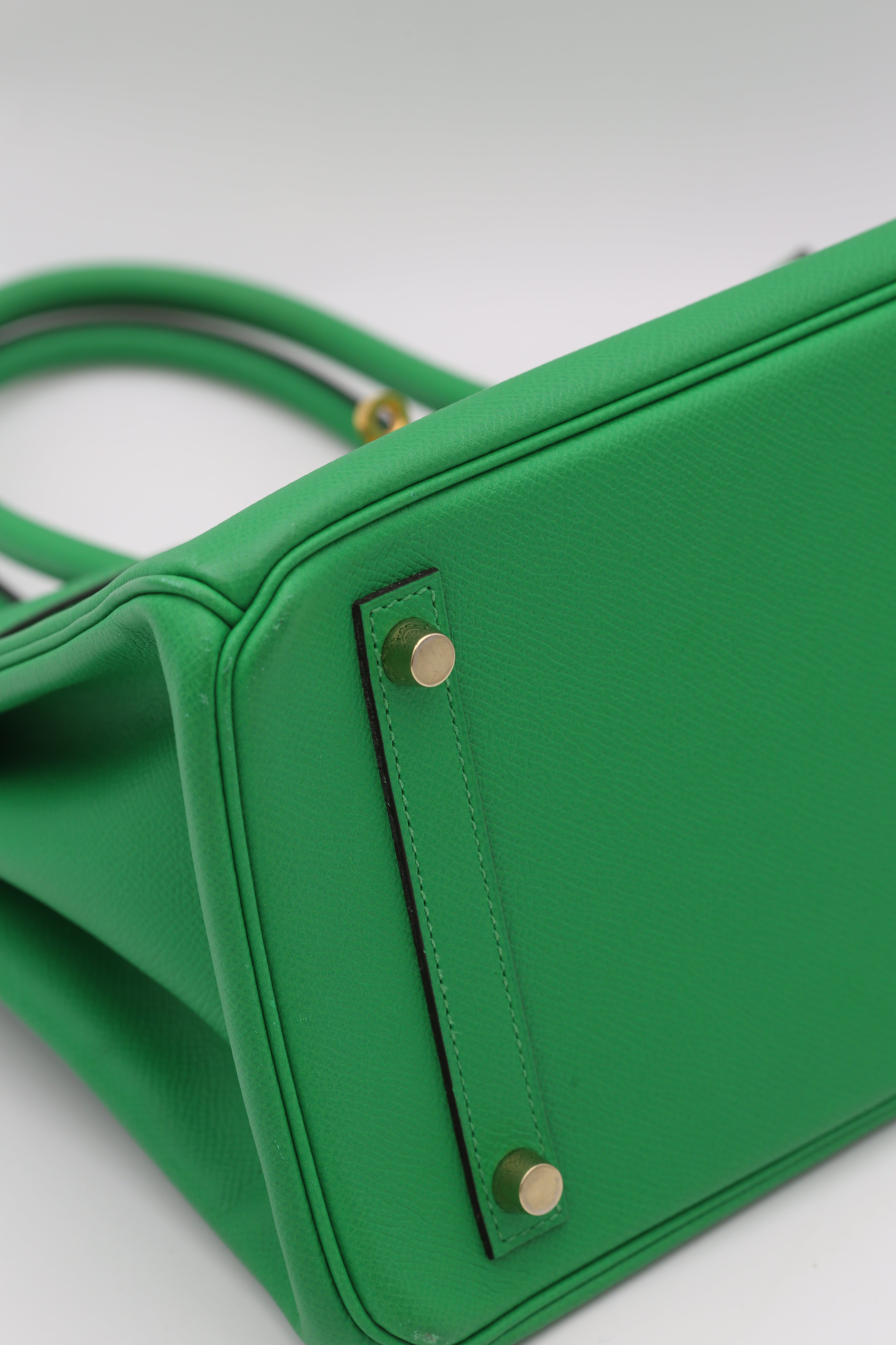 HERMÈS BIRKIN30 BAMBOU EPSOM GOLD HARDWARE SQUARE R STAMP