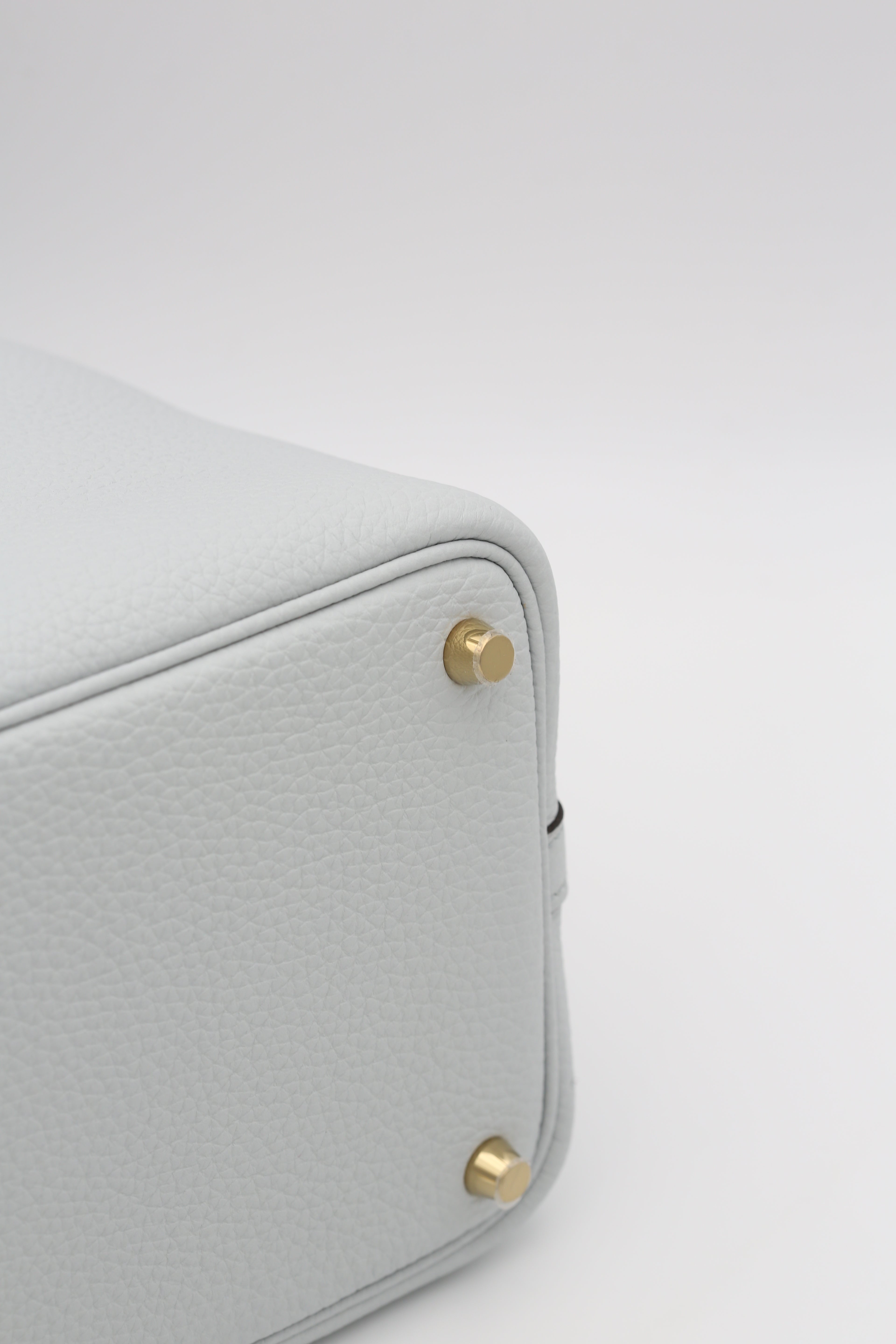 HERMÈS PICOTIN18 BLEU PALE TAURILLON CLEMENCE B STAMP