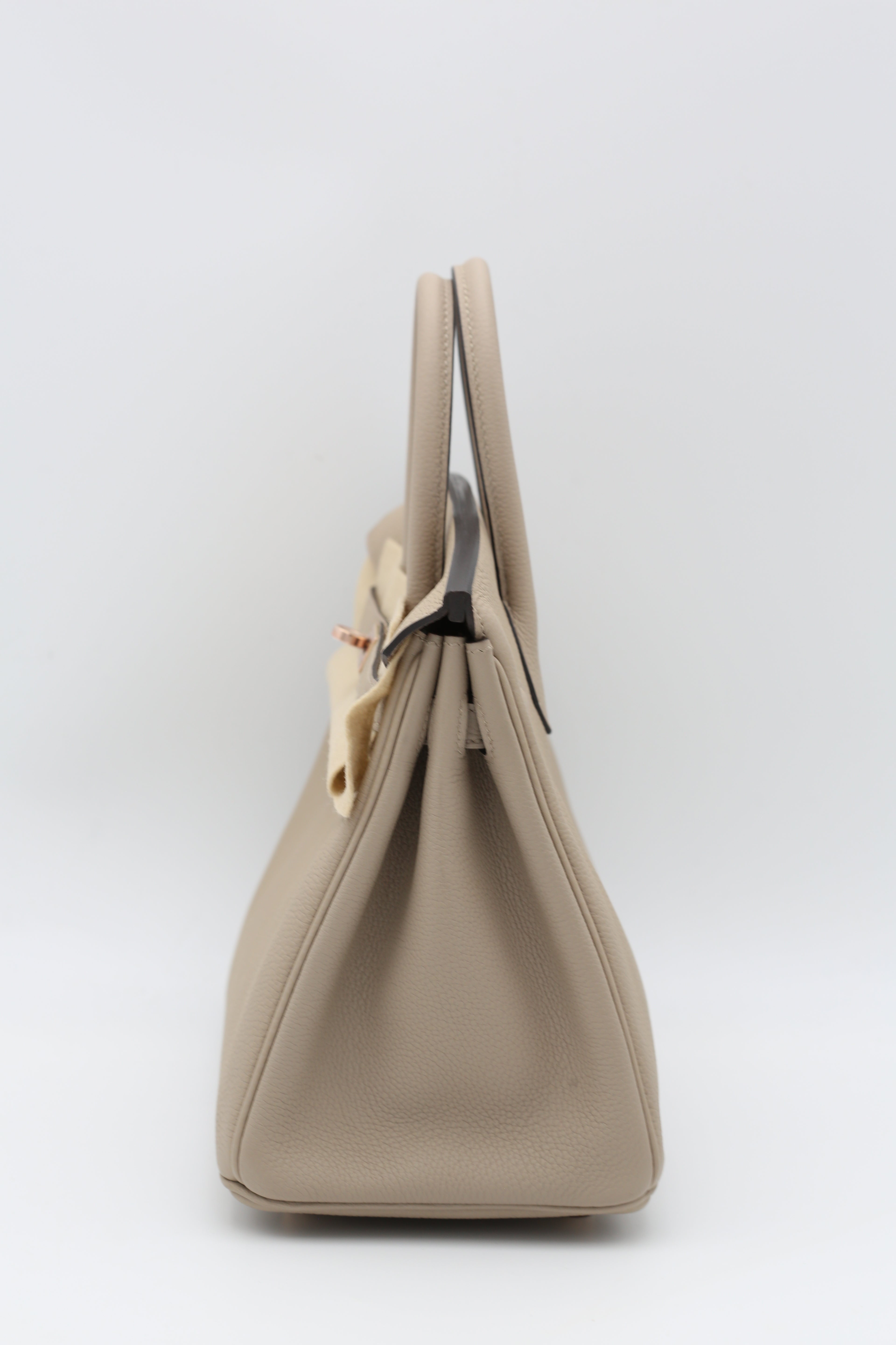 HERMÈS BIRKIN25 GRIS TOURTERELLE TOGO ROSE GOLD HARDWARE C STAMP