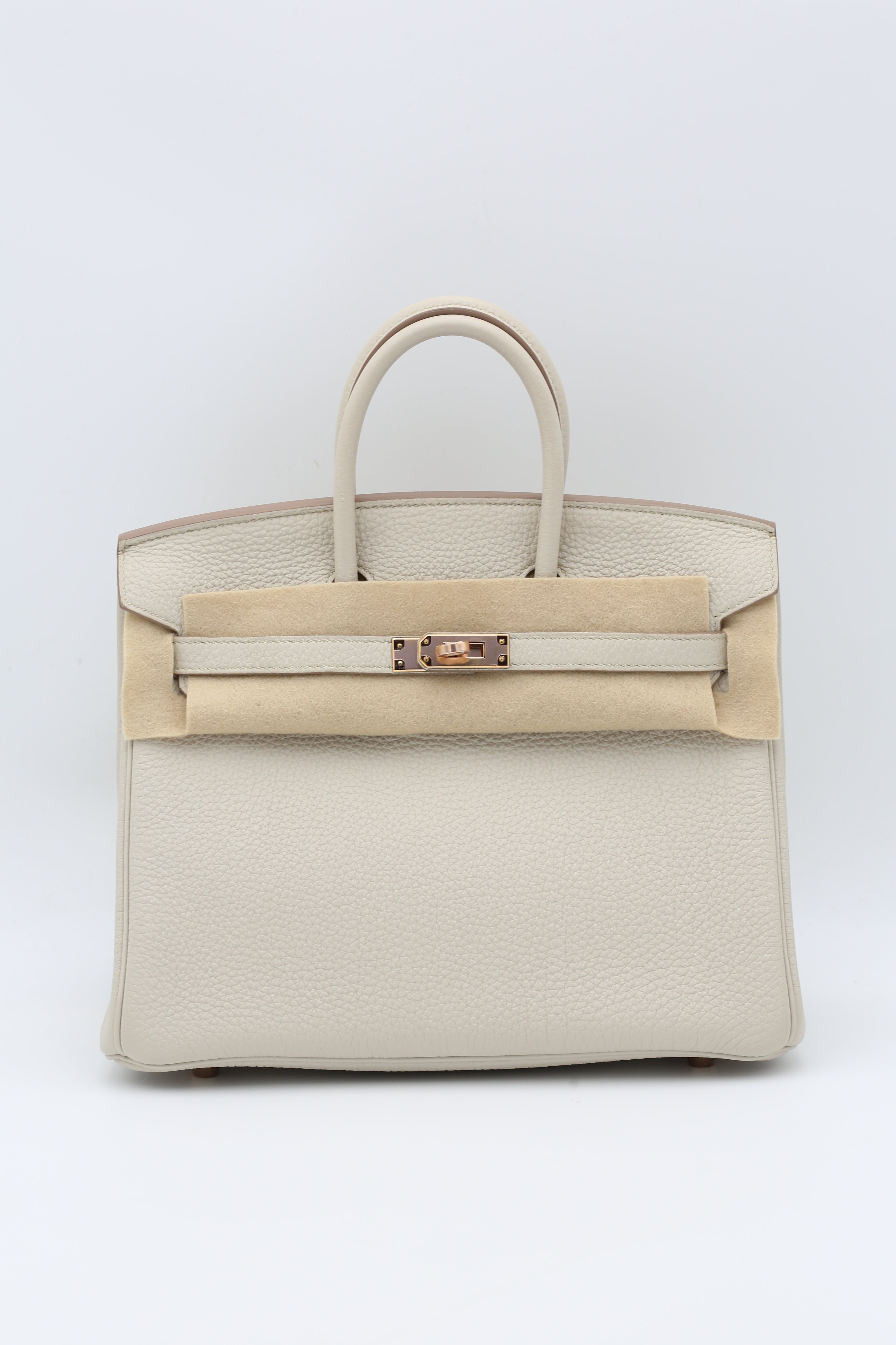 HERMÈS BIRKIN25 BETON TOGO ROSE GOLD HARDWARE D STAMP