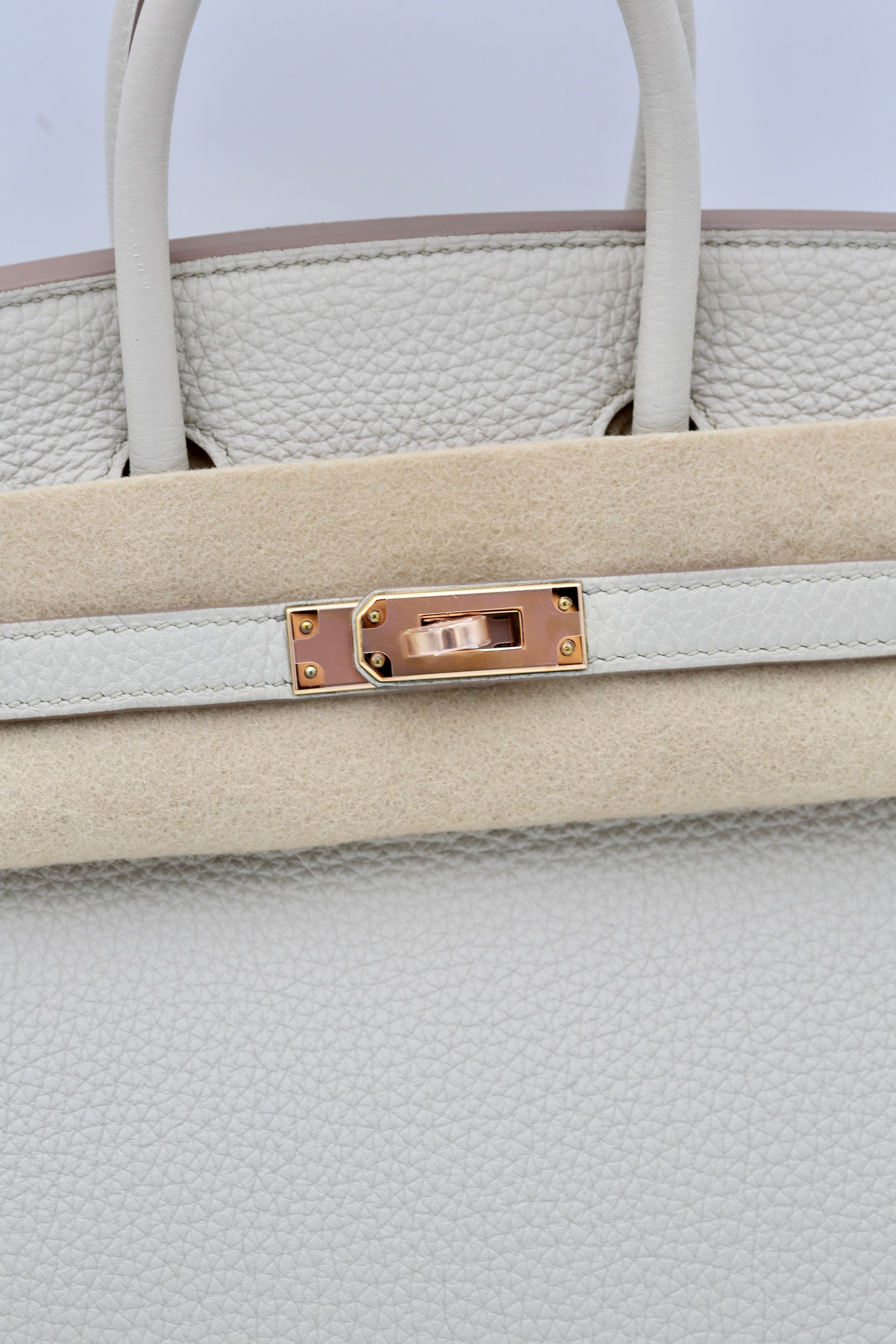 HERMÈS BIRKIN25 BETON TOGO ROSE GOLD HARDWARE D STAMP