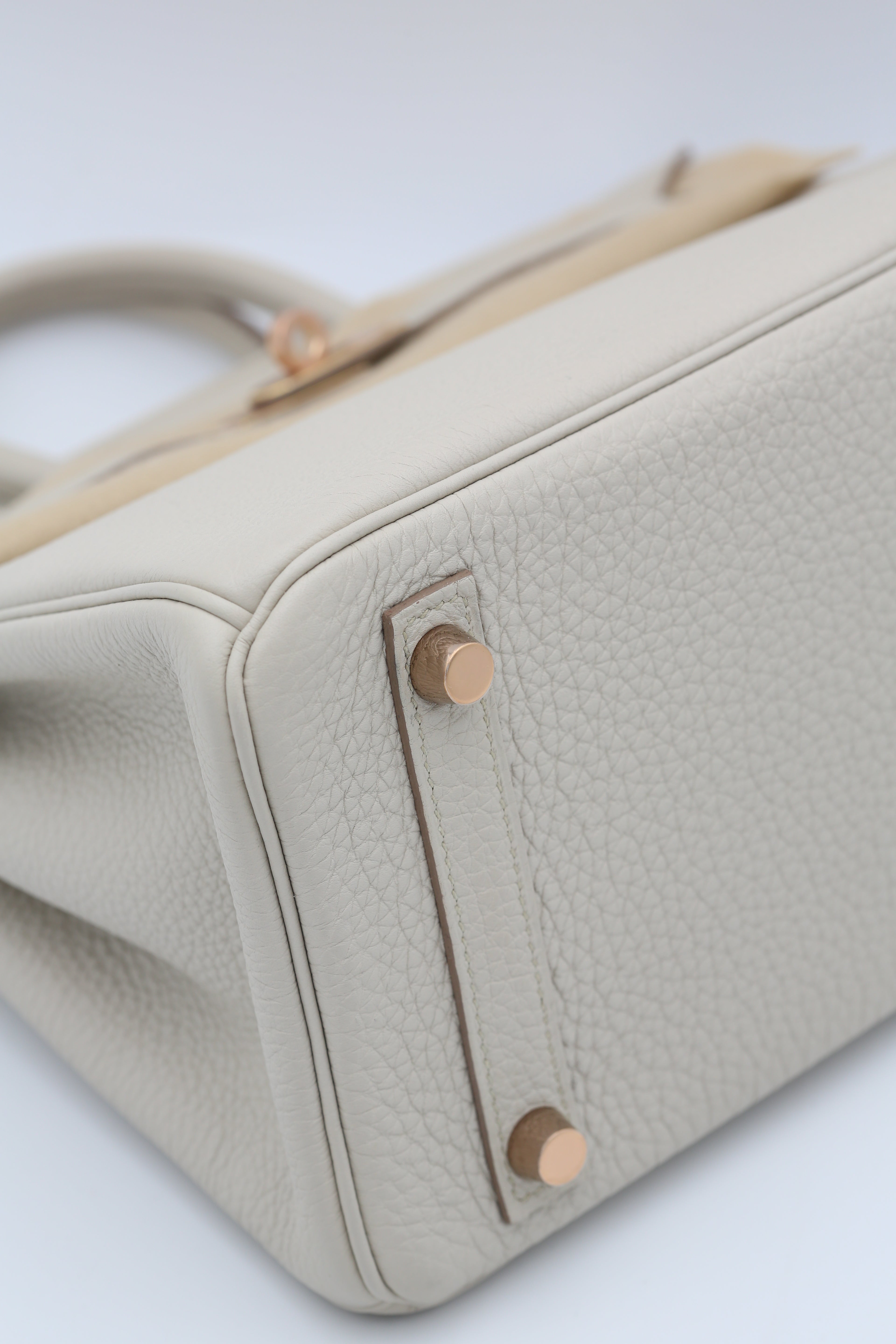 HERMÈS BIRKIN25 BETON TOGO ROSE GOLD HARDWARE D STAMP