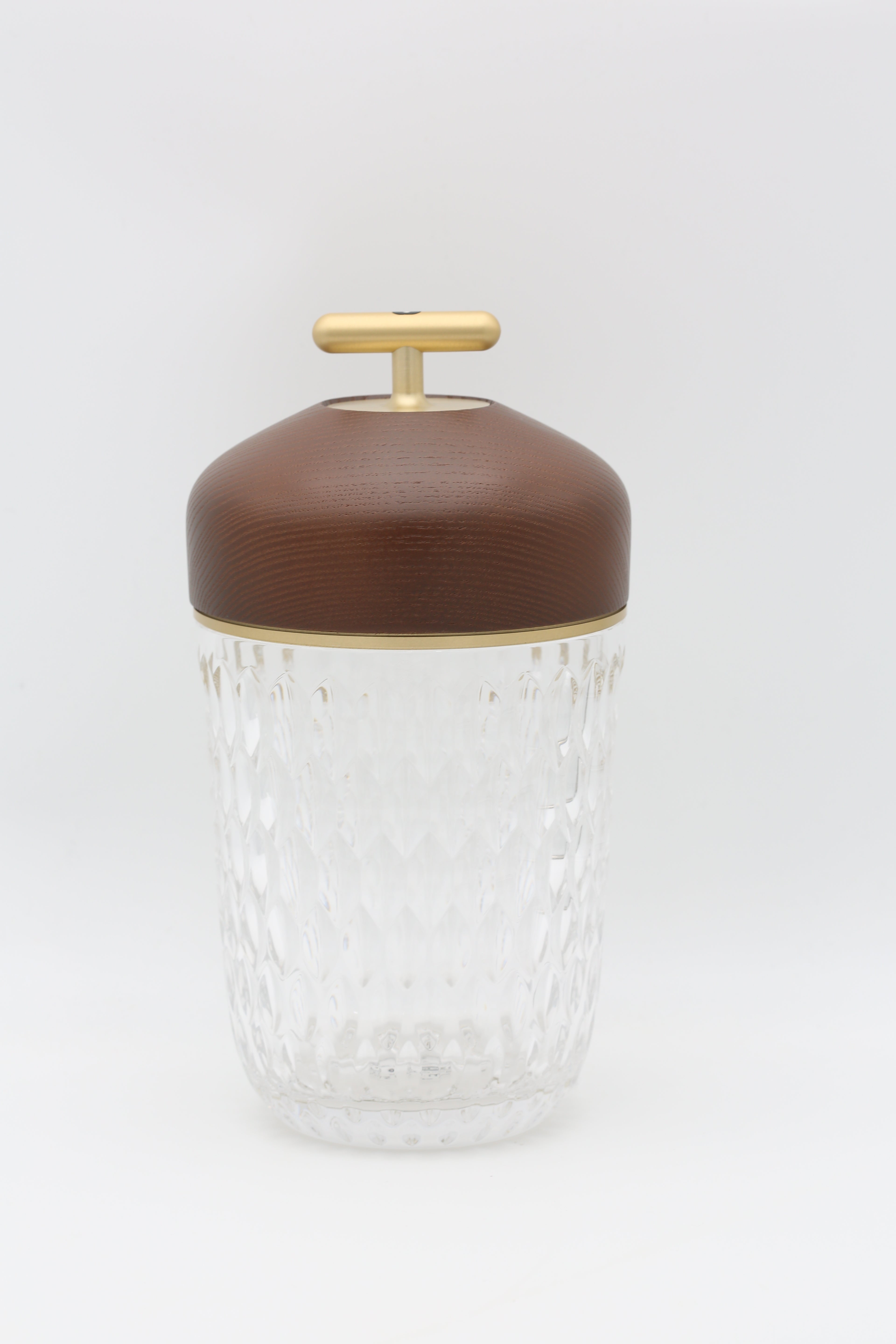 HERMÈS ST LOUIS DARK WOOD GOLD-FINISH PORTABLE LAMP