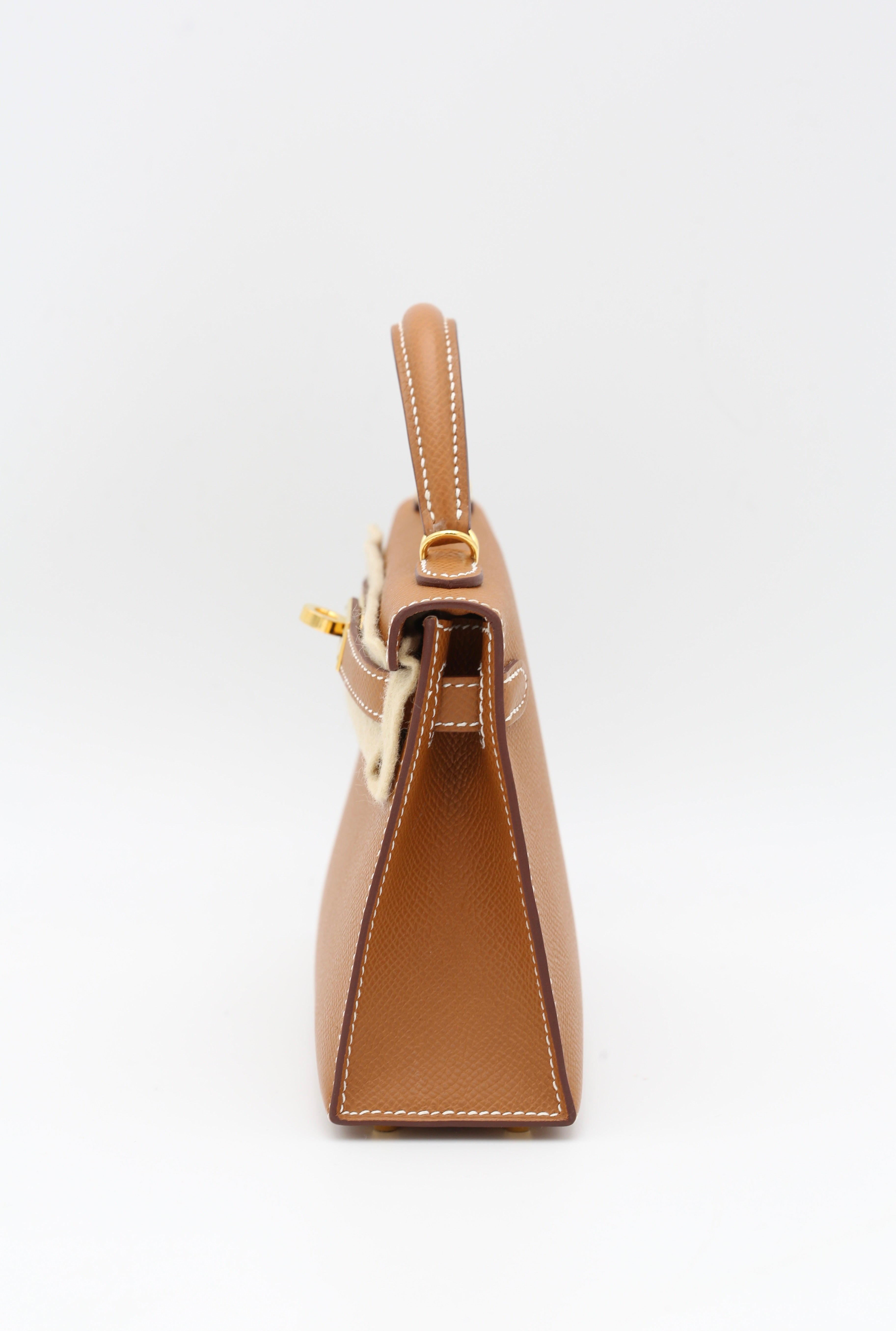 HERMÈS MINI KELLY II GOLD EPSOM SELLIER GOLD HARDWARE W STAMP