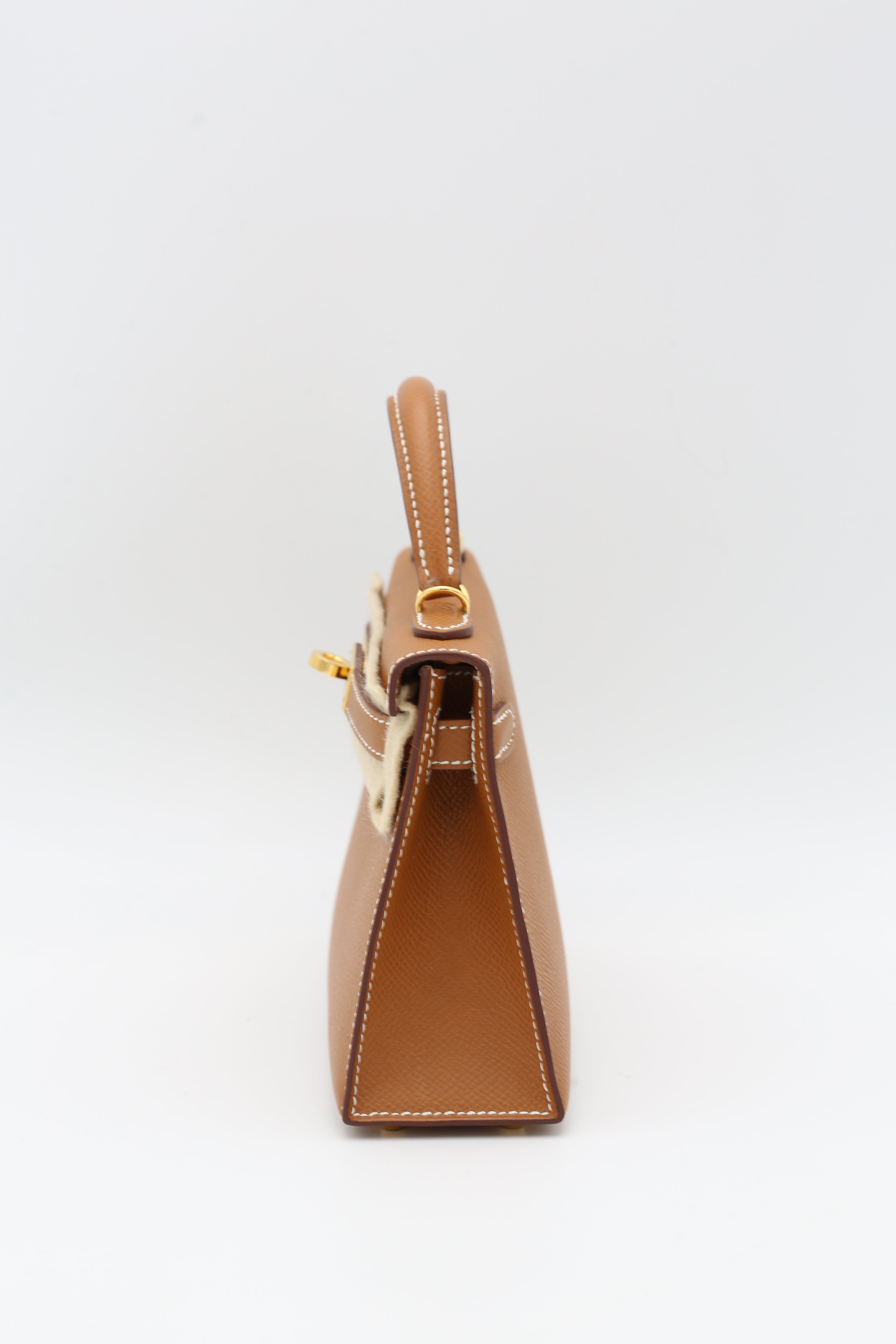HERMÈS MINI KELLY II GOLD EPSOM SELLLIER GOLD HARDWARE W STAMP