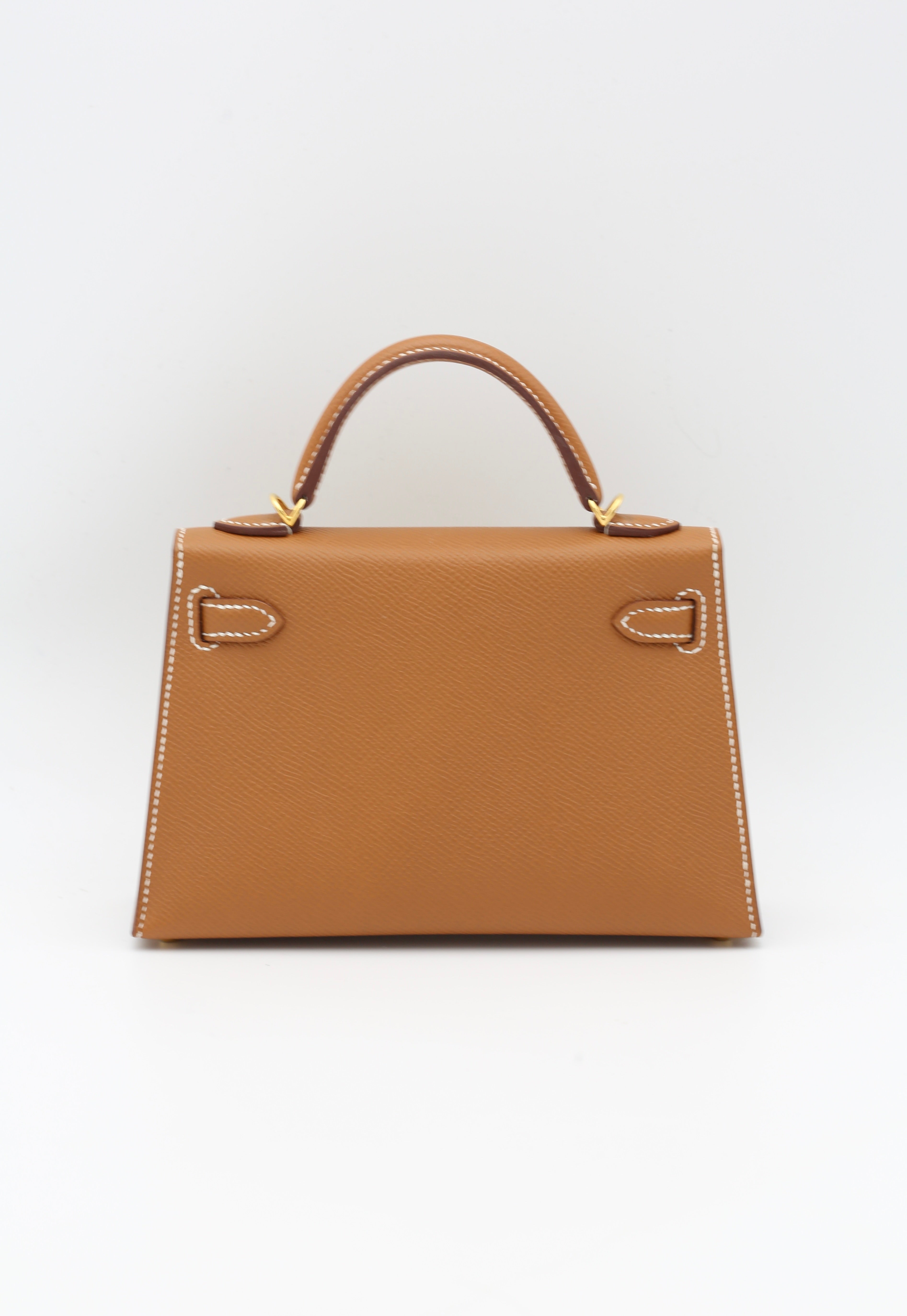 HERMÈS MINI KELLY II GOLD EPSOM SELLIER GOLD HARDWARE W STAMP