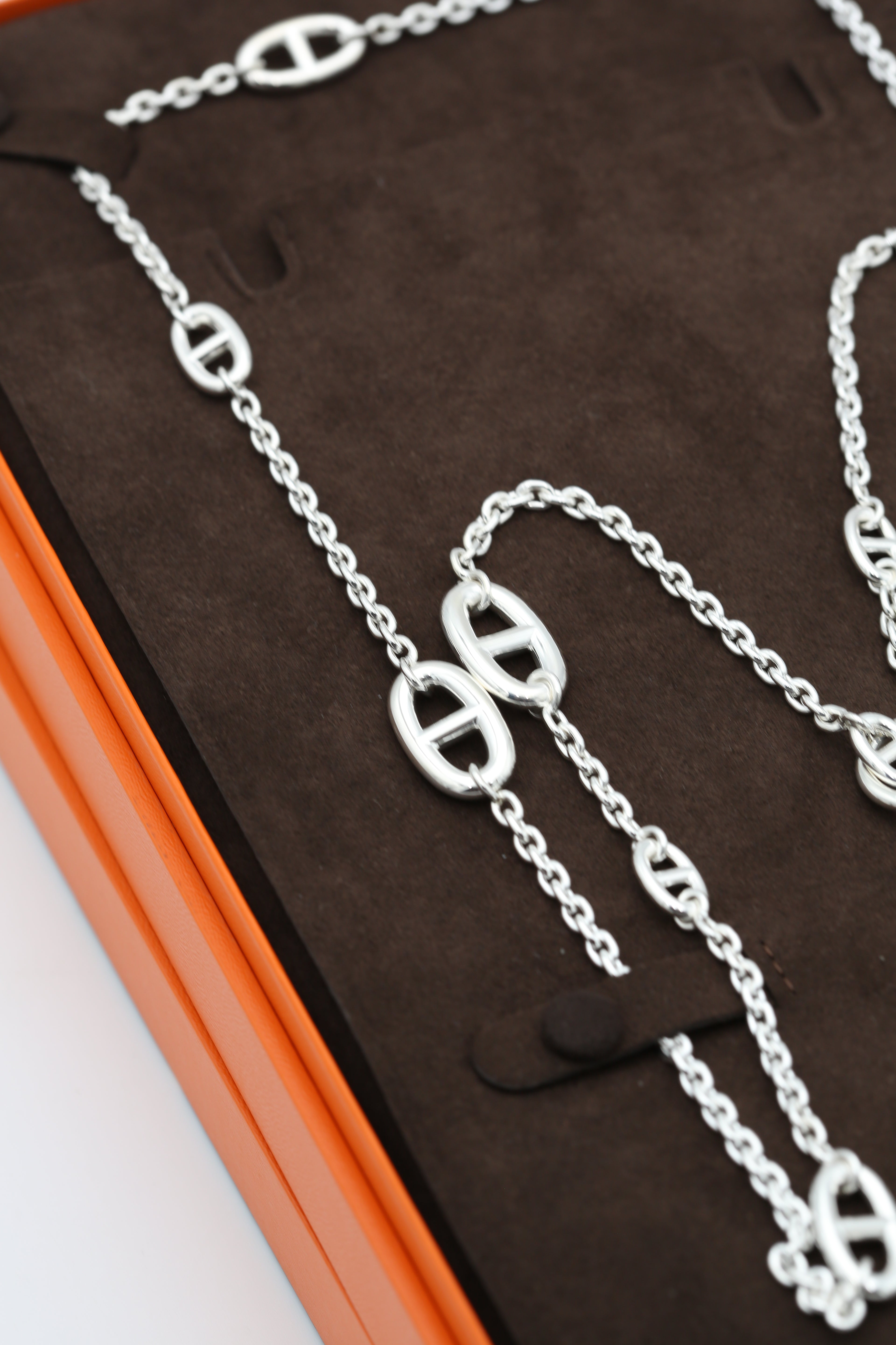 HERMÈS FARANDOLE LONG NECKLACE 160 SILVER