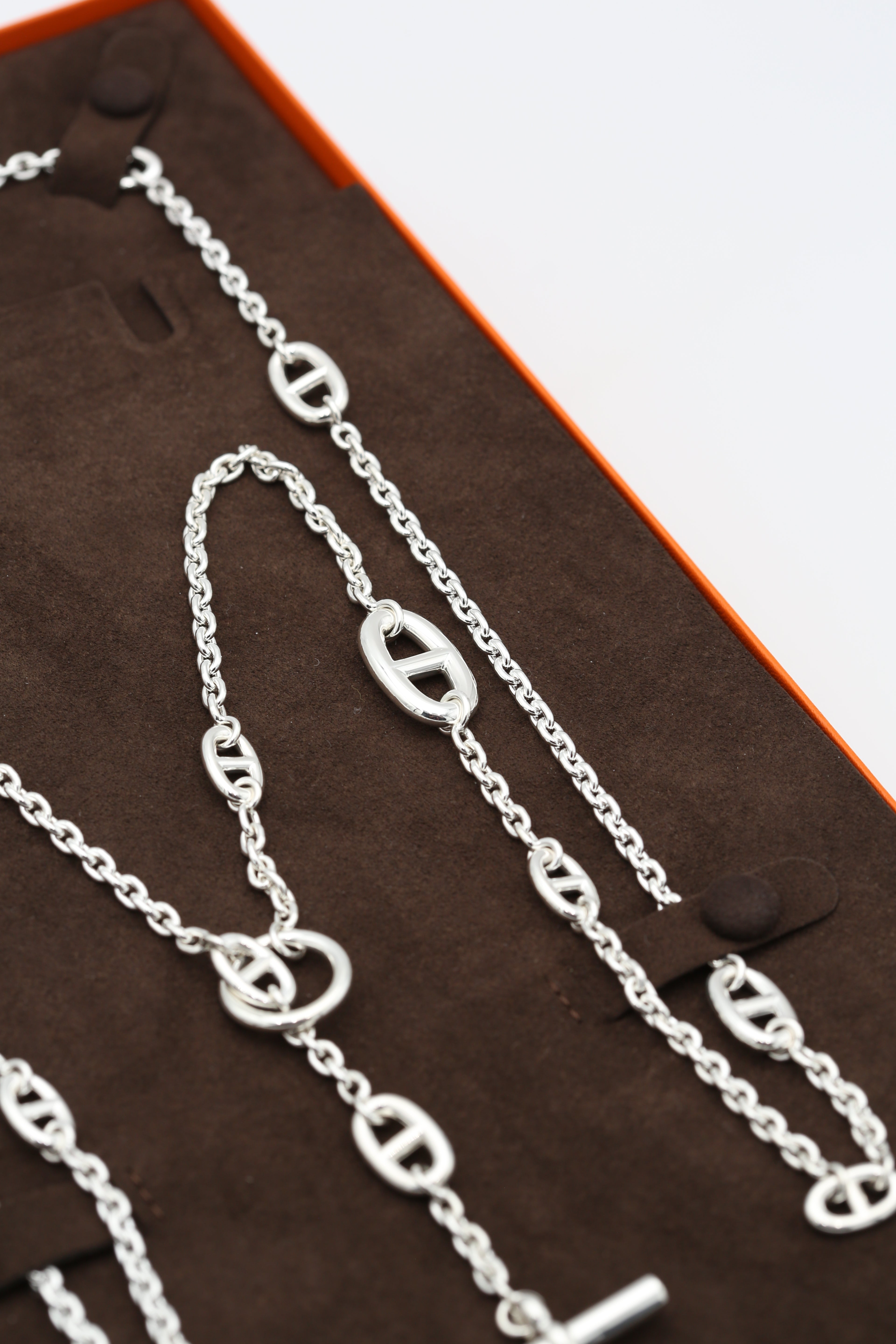 HERMÈS FARANDOLE LONG NECKLACE 160 SILVER