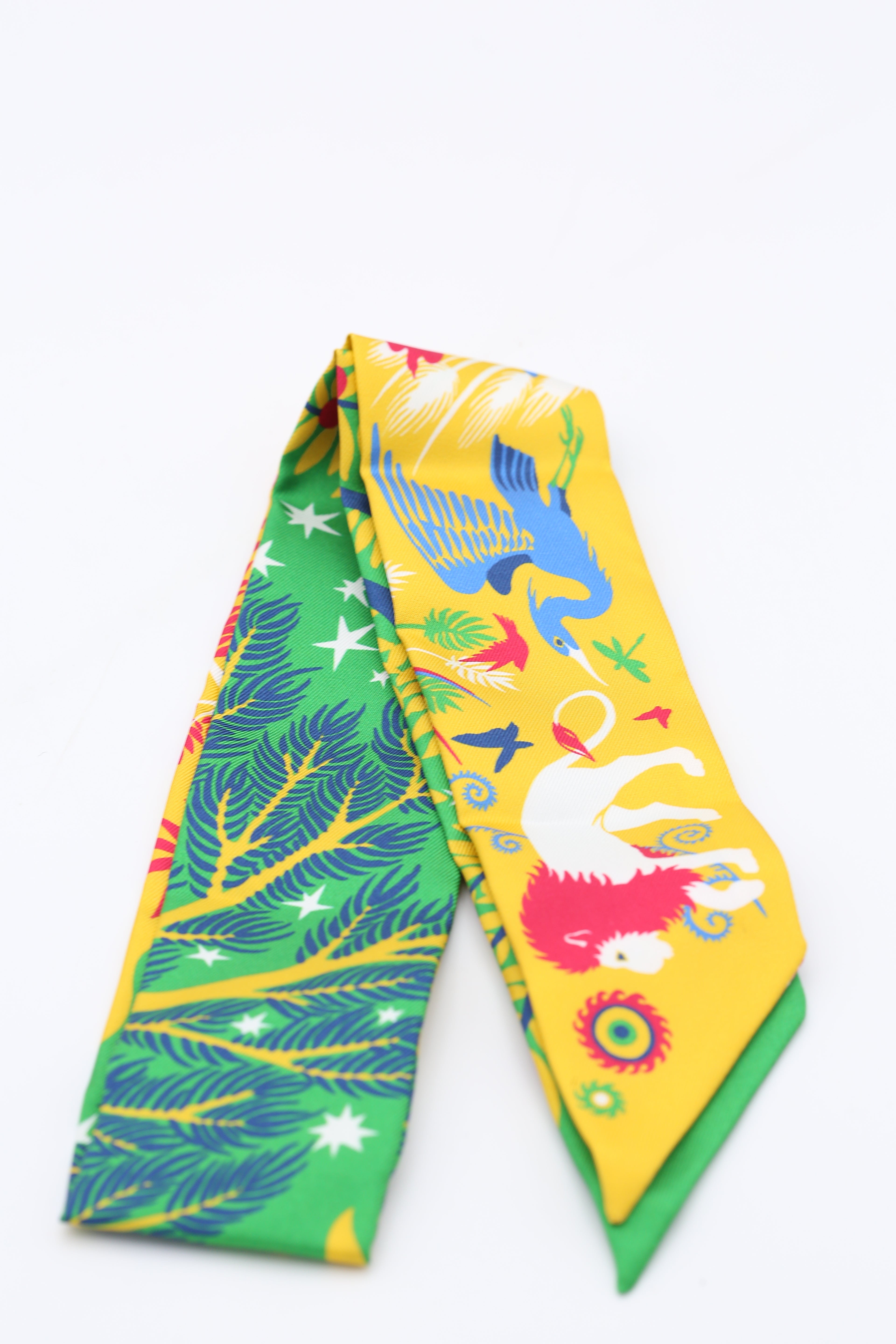 HERMÈS TWILLY LEMCHARME D ORPHEE BA QU/VERT VIF/JAUNE VIF