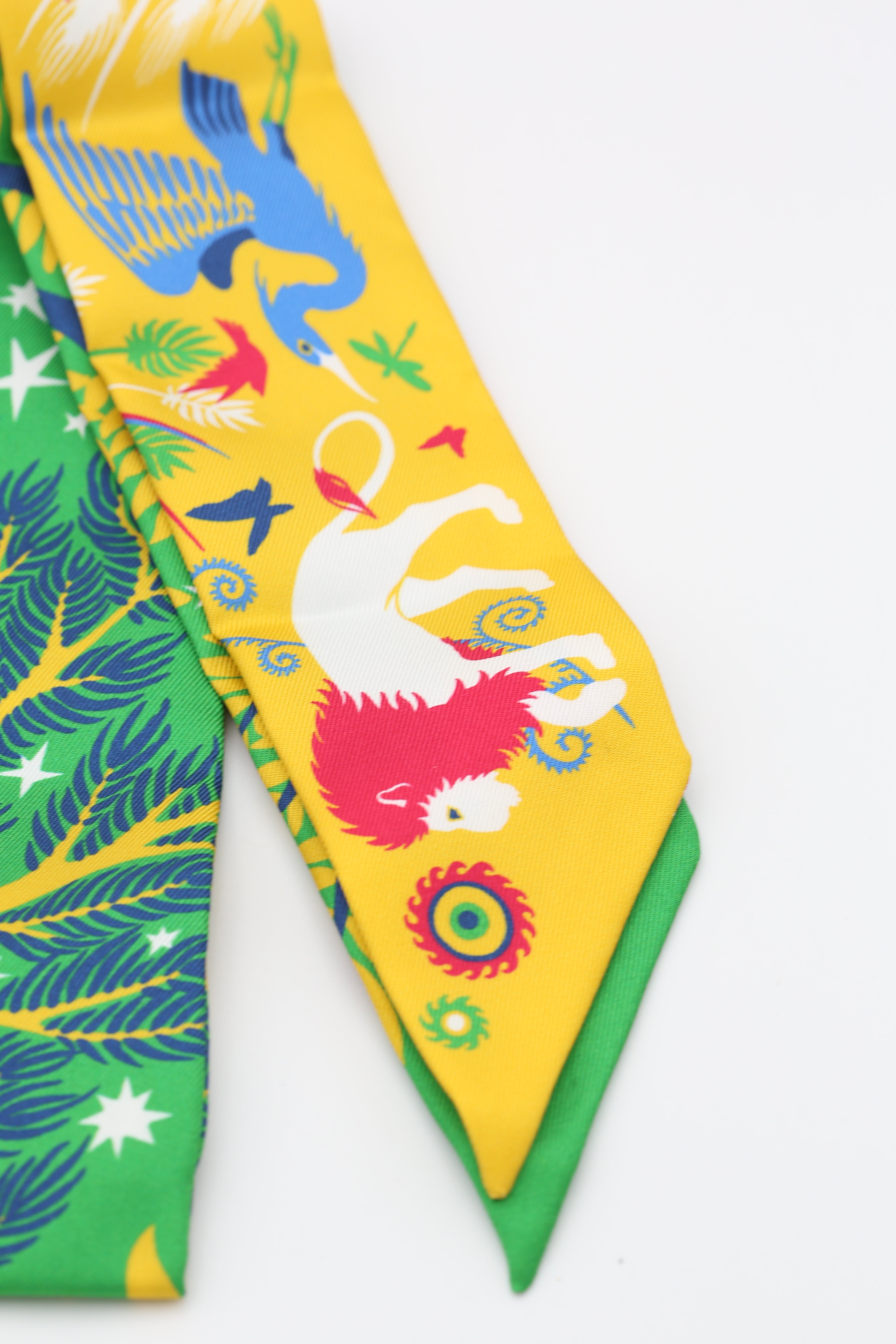 HERMÈS TWILLY LEMCHARME D ORPHEE BA QU/VERT VIF/JAUNE VIF