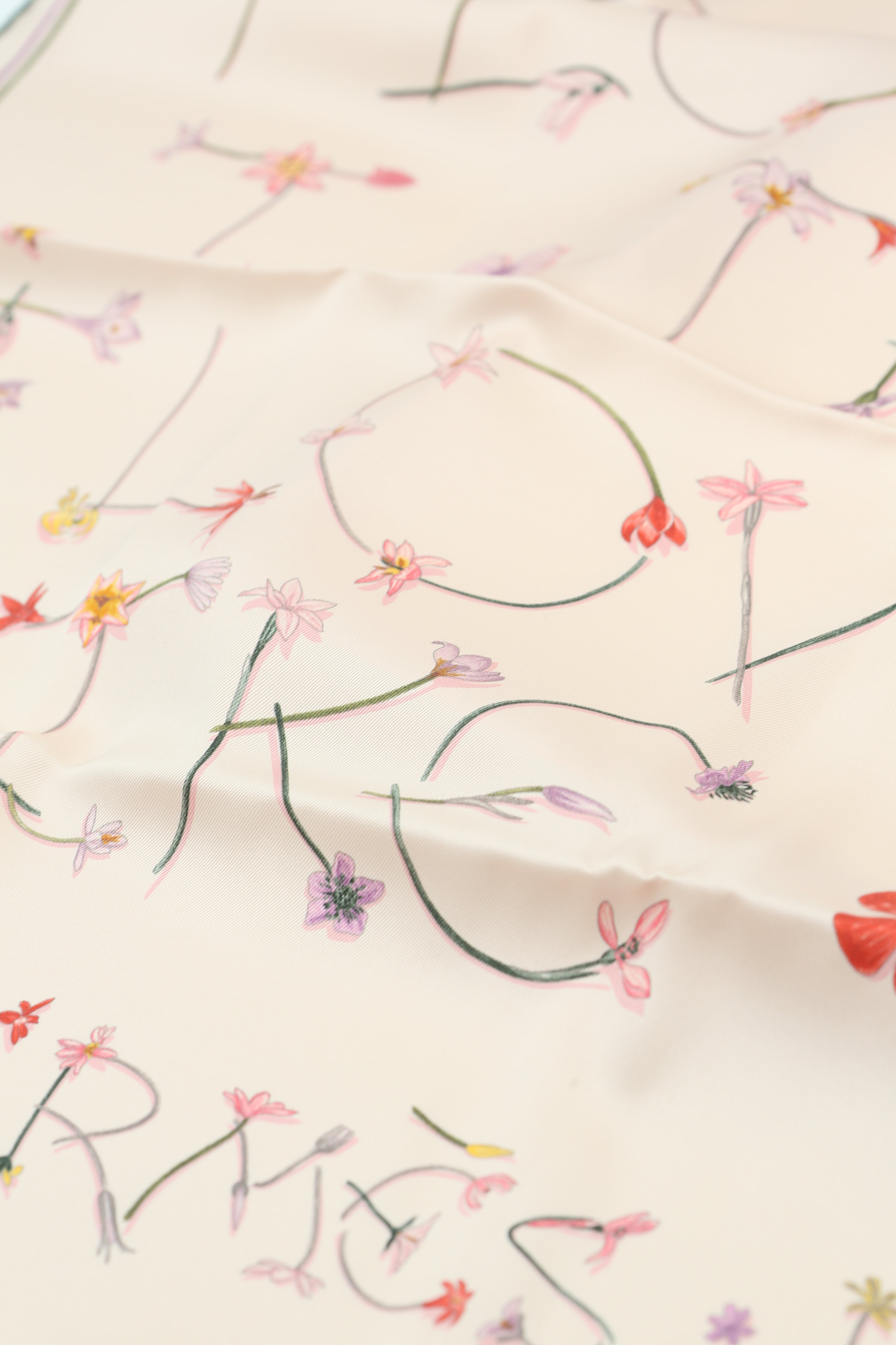 HERMÈS SCARF 70X70 CARRE 70 SOIE VINTAGE I LIKE FLOWERS AL/ROSE THE/KAKI/PRUN
