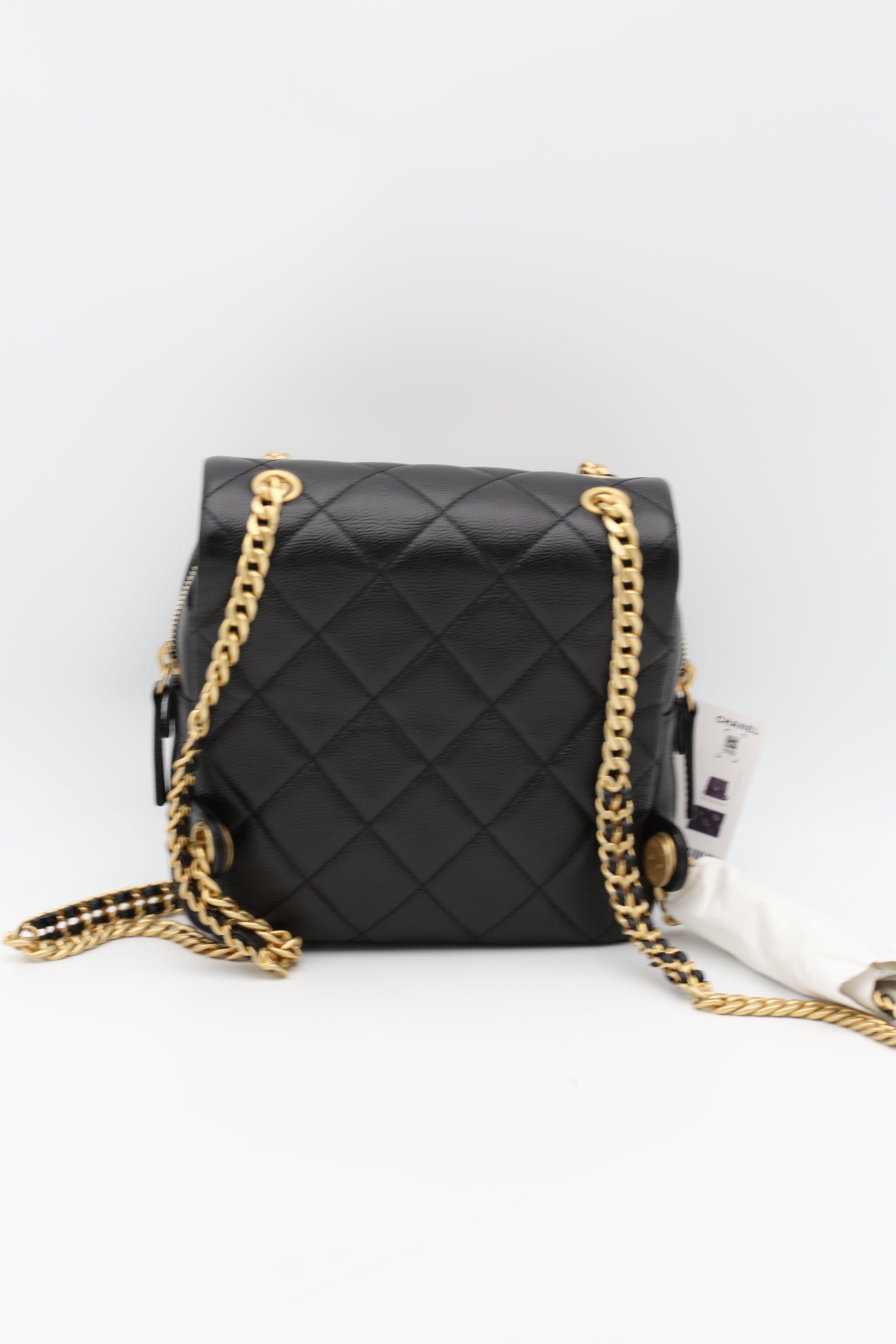 CHANEL 22P BACKPACK BLACK CAVIAR GOLD HARDWARE