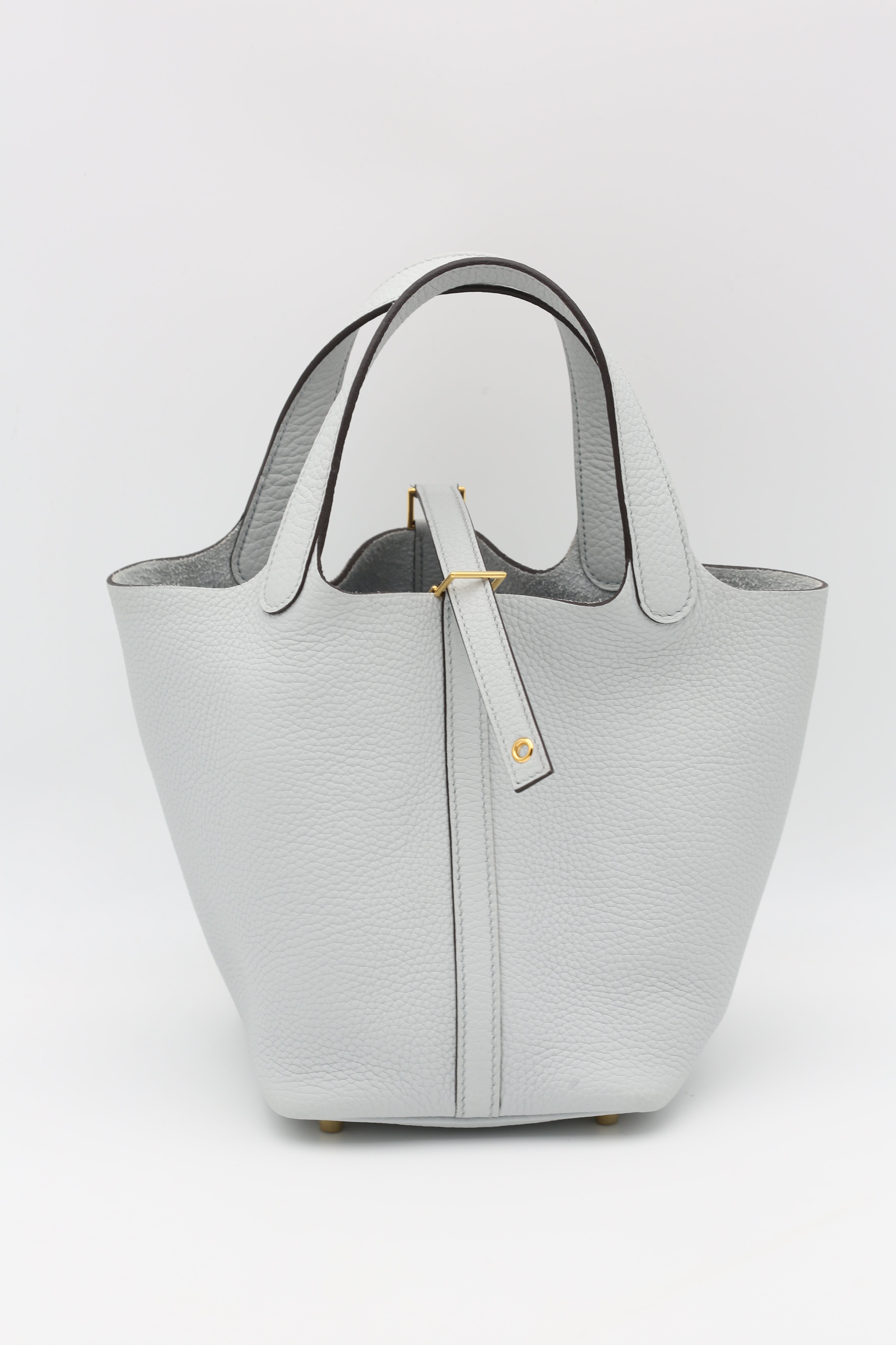 HERMÈS PICOTIN18 BLEU PALE TAURILLON CLEMENCE GOLD HARDWARE B STAMP