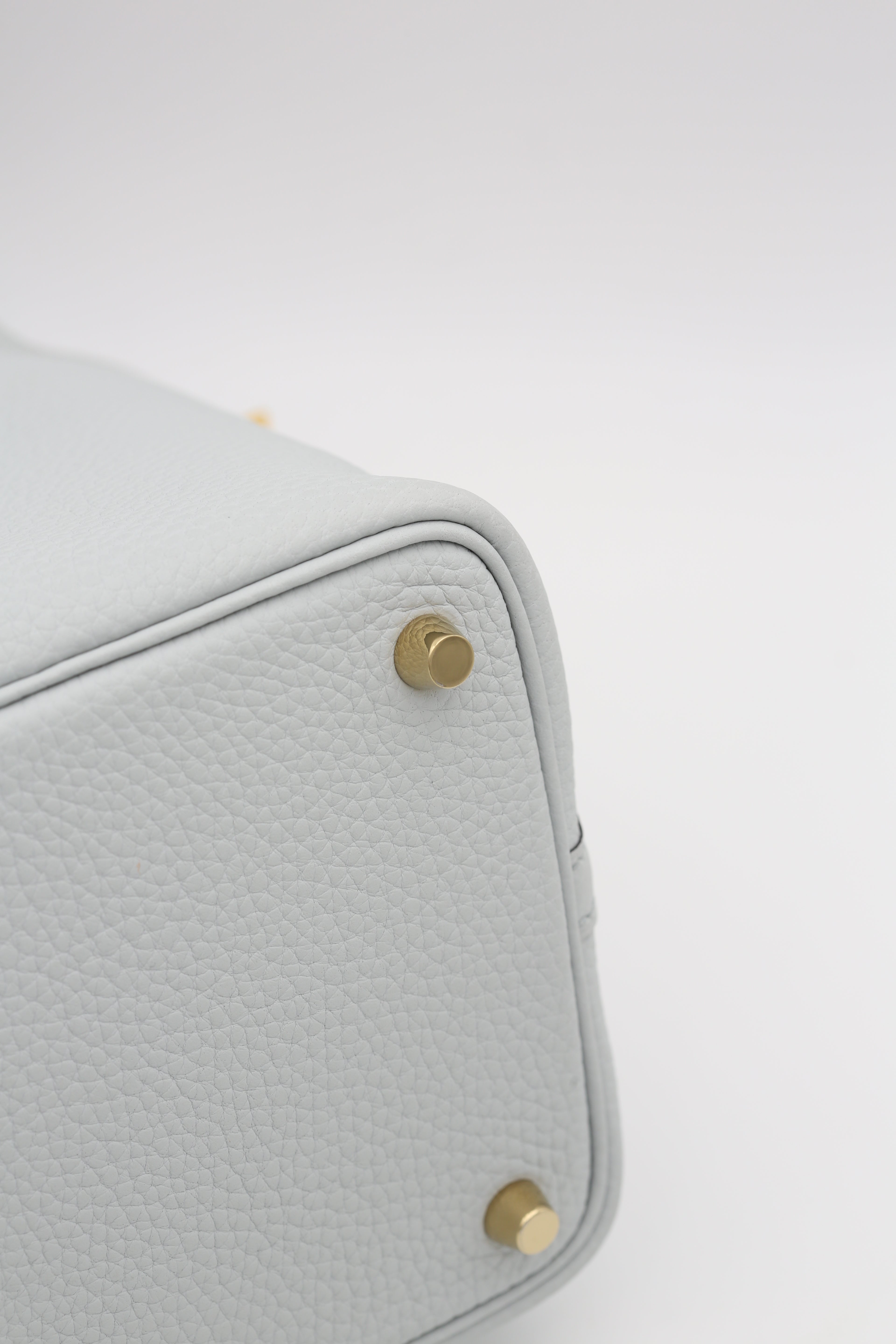 HERMÈS PICOTIN18 BLEU PALE TAURILLON CLEMENCE GOLD HARDWARE B STAMP
