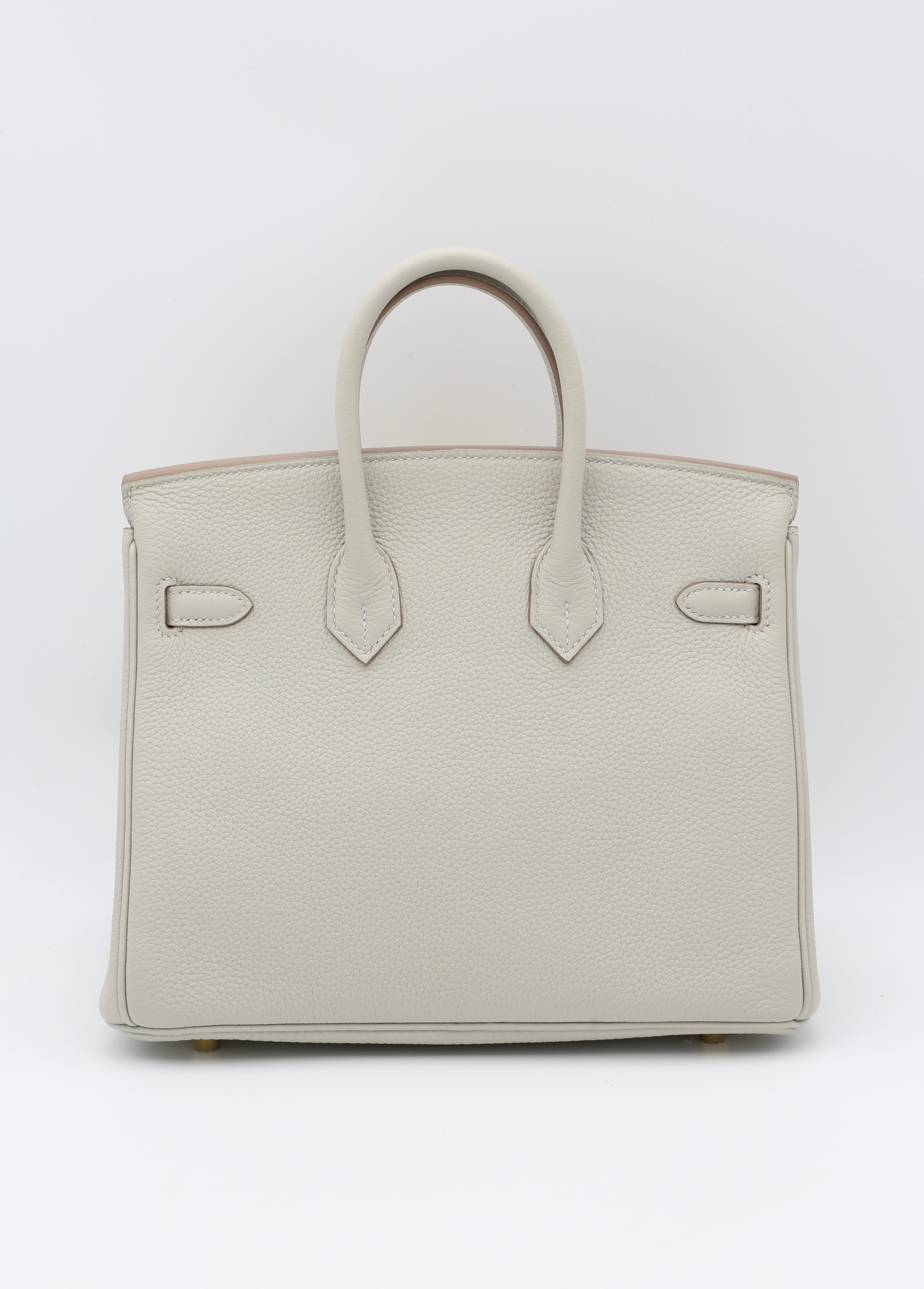 HERMÈS BIRKIN25 GRIS PERLE TOGO GOLD HARDWARE Y STAMP