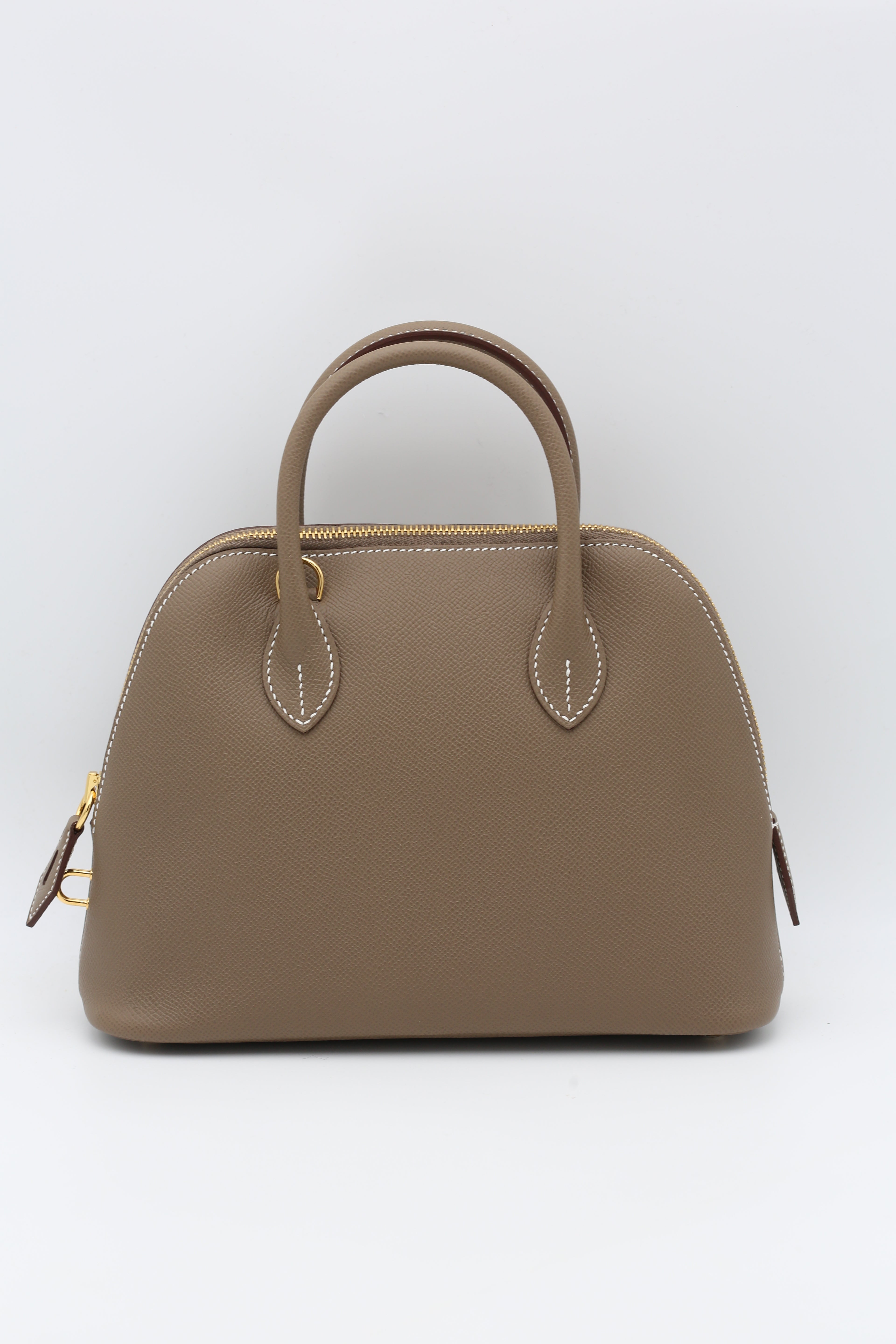 HERMÈS BOLIDE 18 ETOUPE EPSOM GOLD HARDWARE G STAMP
