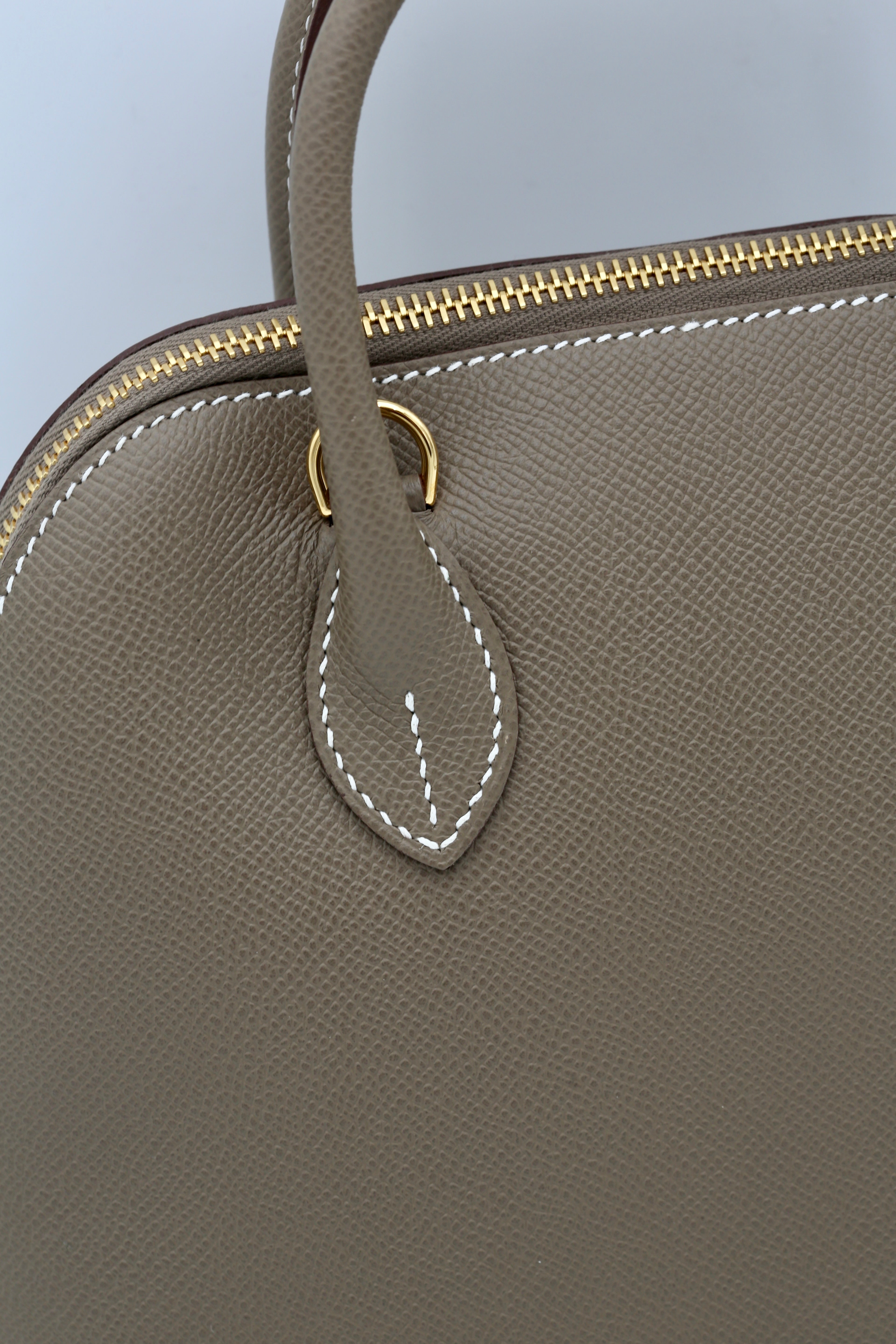HERMÈS BOLIDE 18 ETOUPE EPSOM GOLD HARDWARE G STAMP