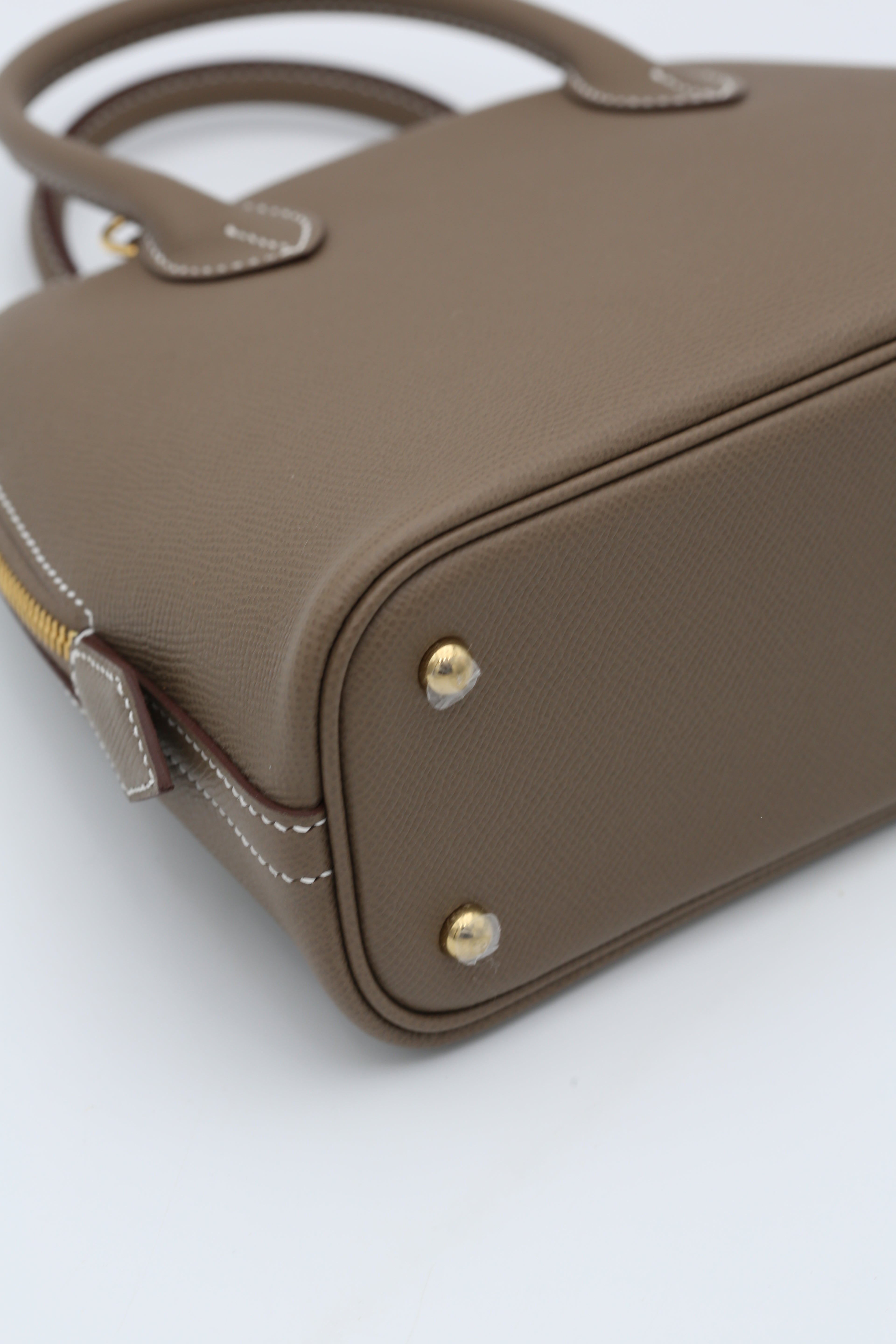 HERMÈS BOLIDE 18 ETOUPE EPSOM GOLD HARDWARE G STAMP