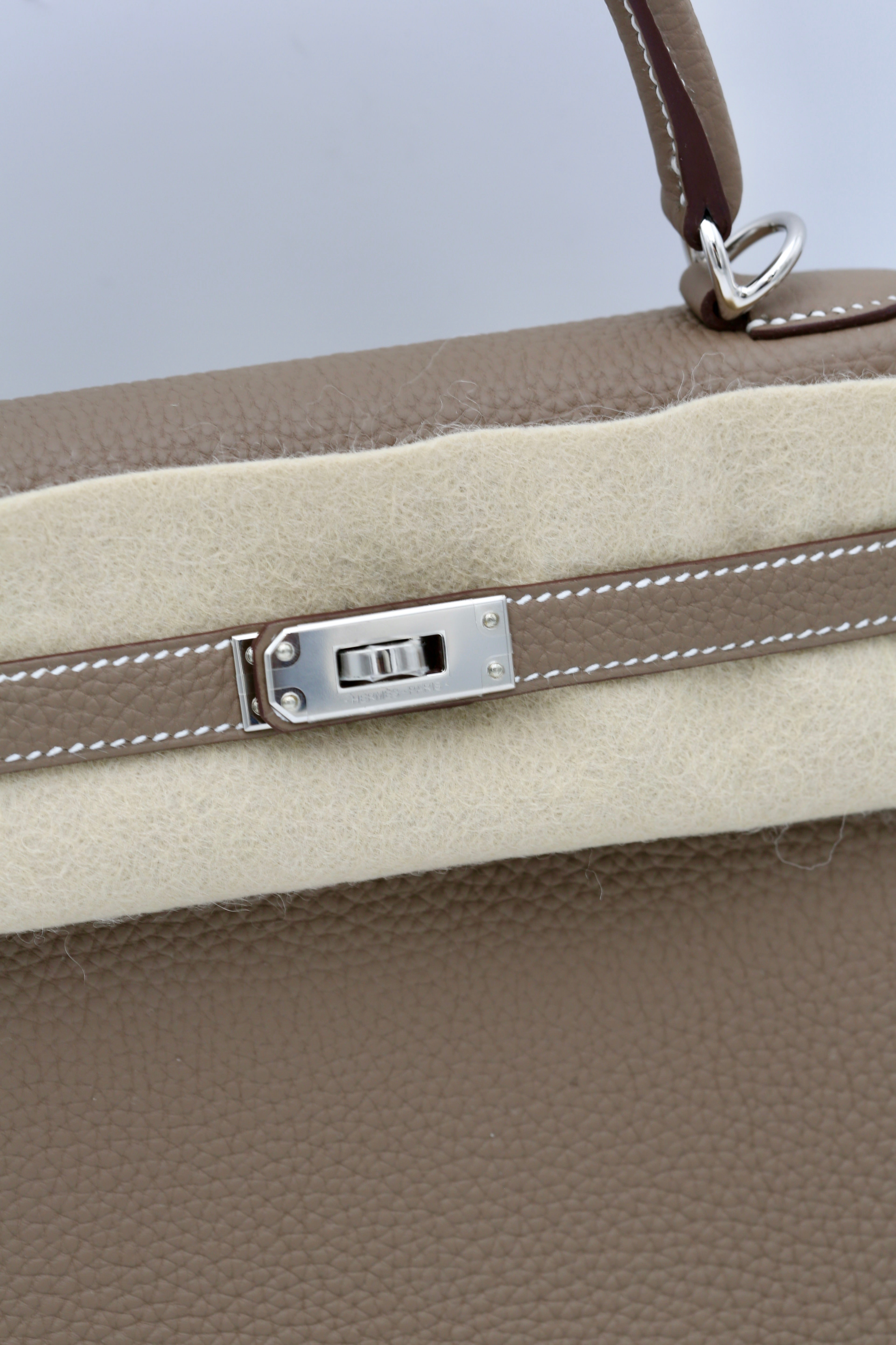 HERMÈS KELLY25 ETOUPE TOGO SILVER HARDWARE K STAMP
