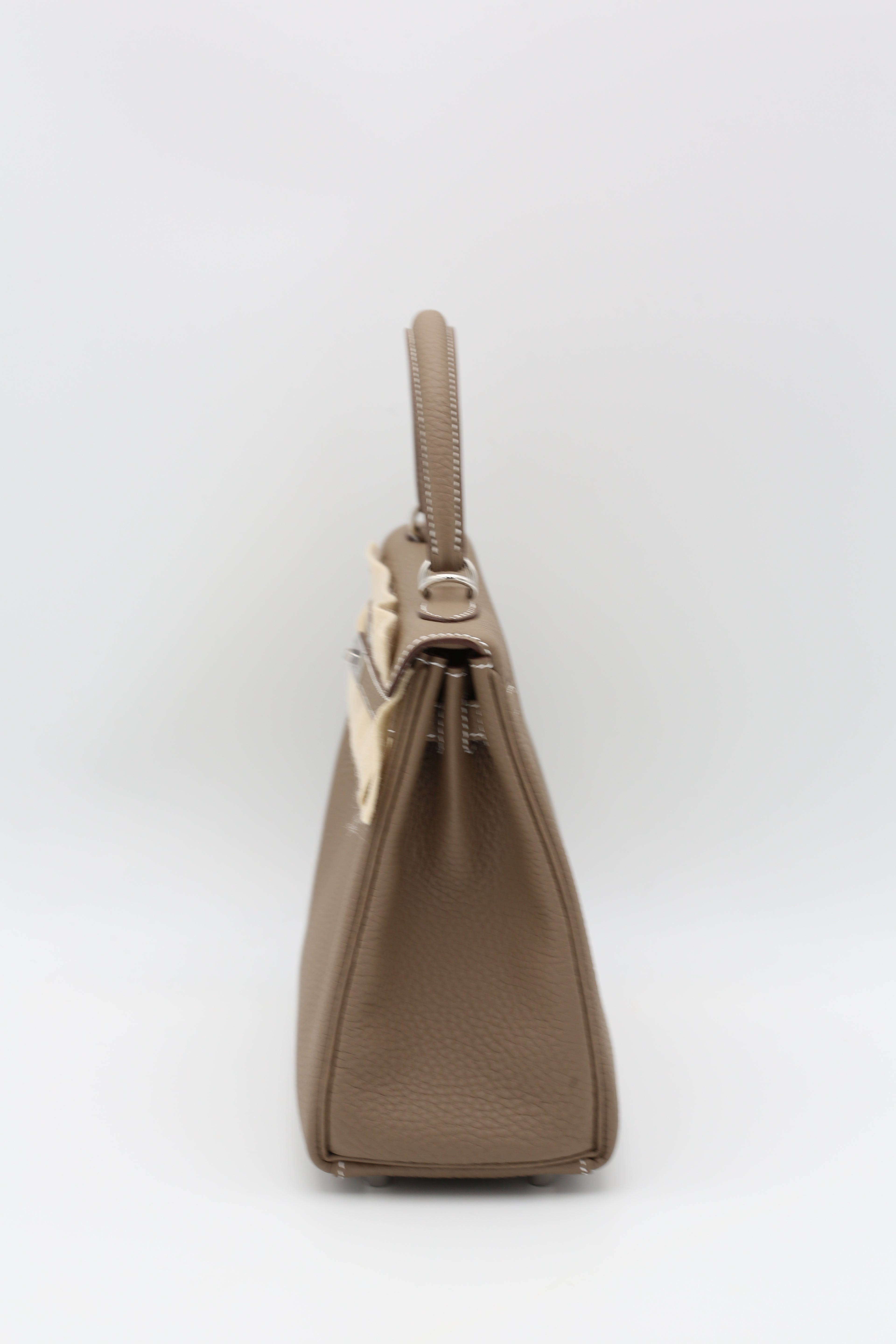 HERMÈS KELLY25 ETOUPE TOGO SILVER HARDWARE K STAMP