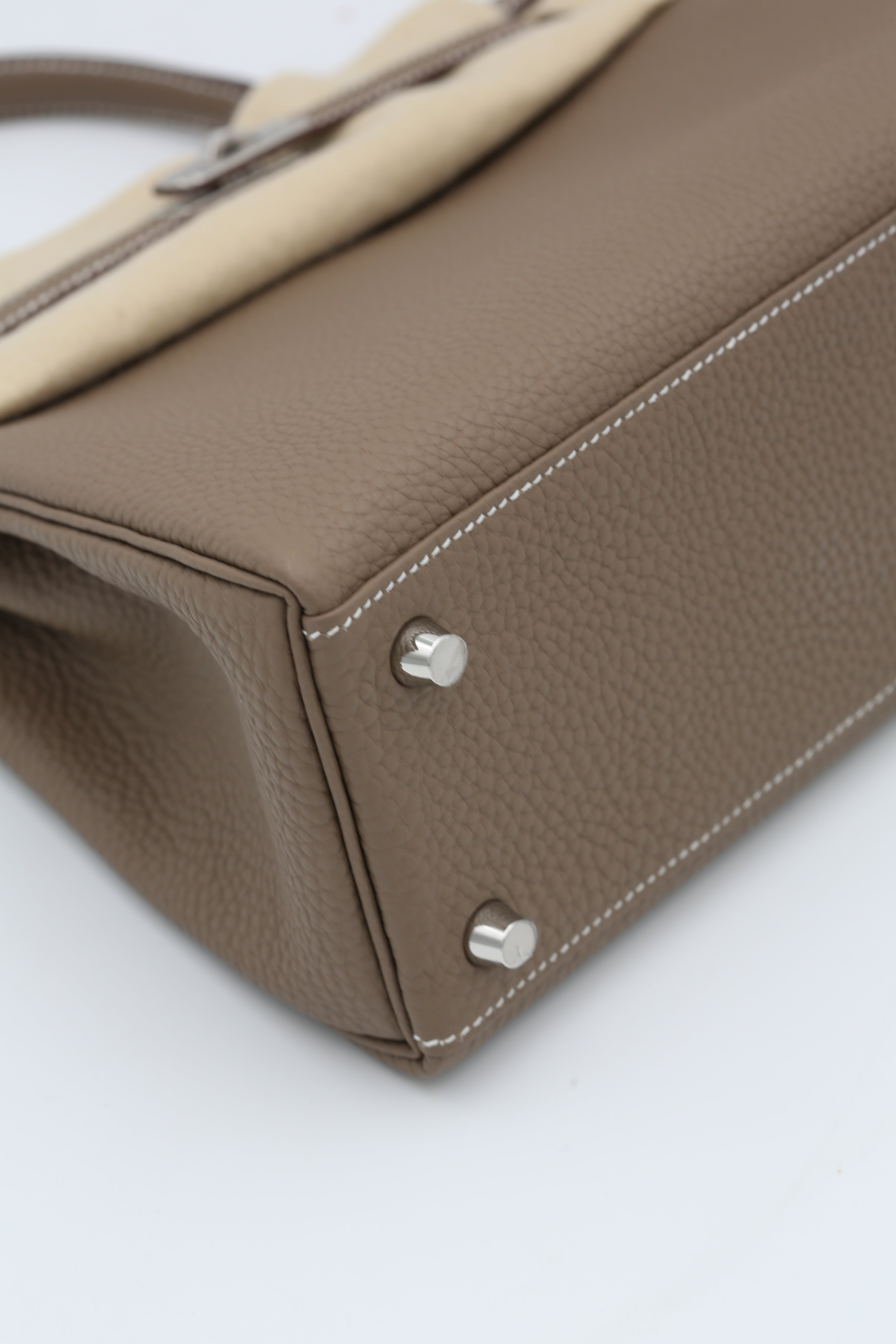 HERMÈS KELLY25 ETOUPE TOGO SILVER HARDWARE K STAMP