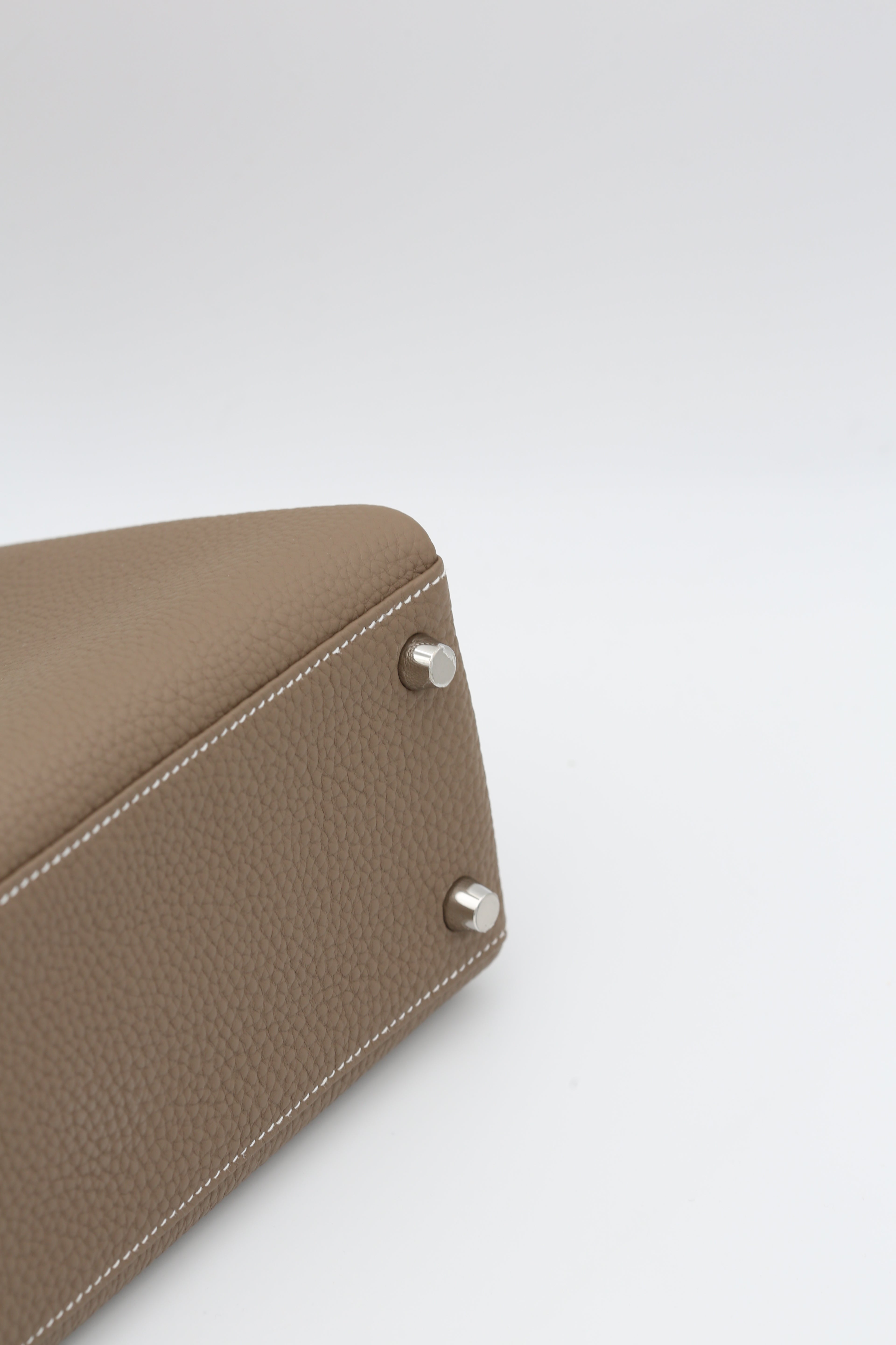 HERMÈS KELLY25 ETOUPE TOGO SILVER HARDWARE K STAMP